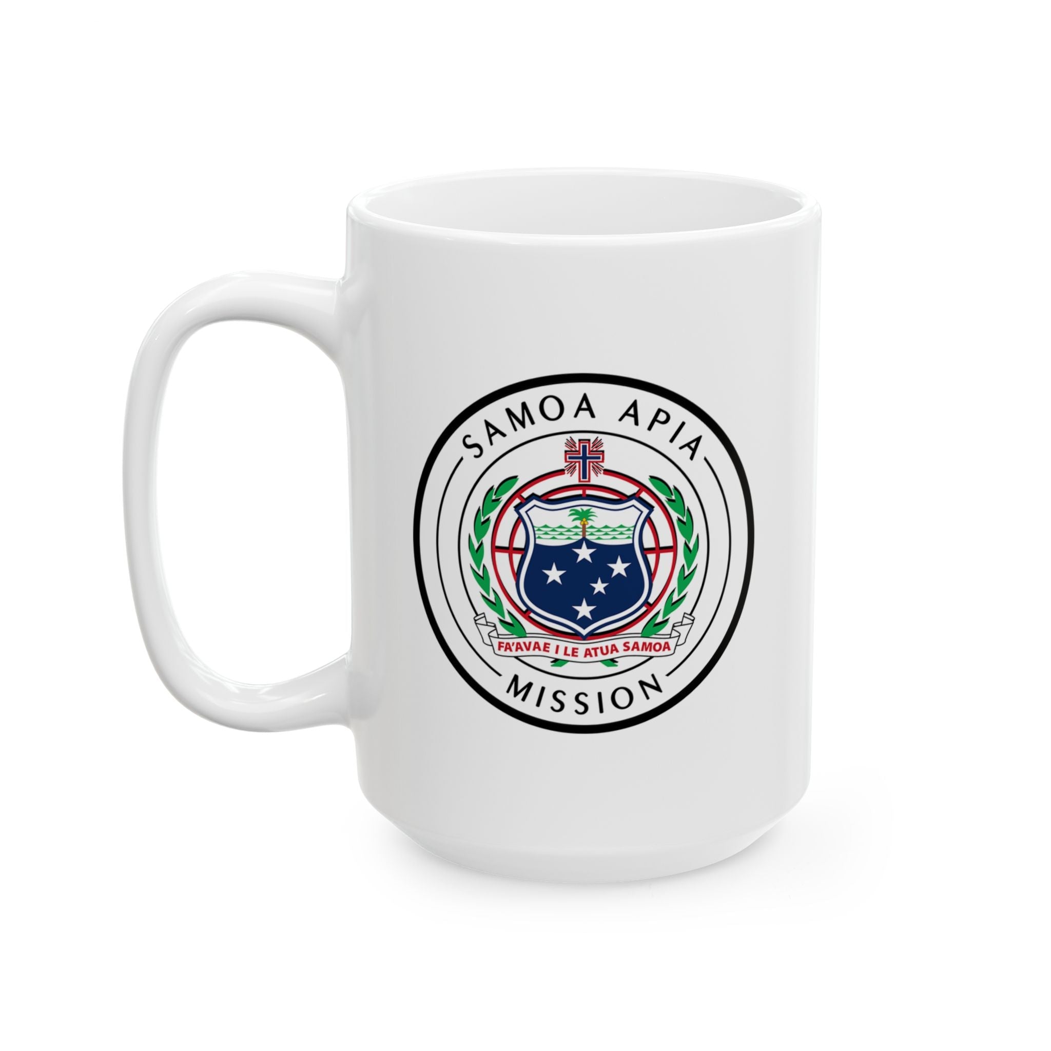 Samoa Apia Mission Circular Flag White Ceramic Mug - Latter-Day Saint LDS Missionary Gift - Book of Mormon