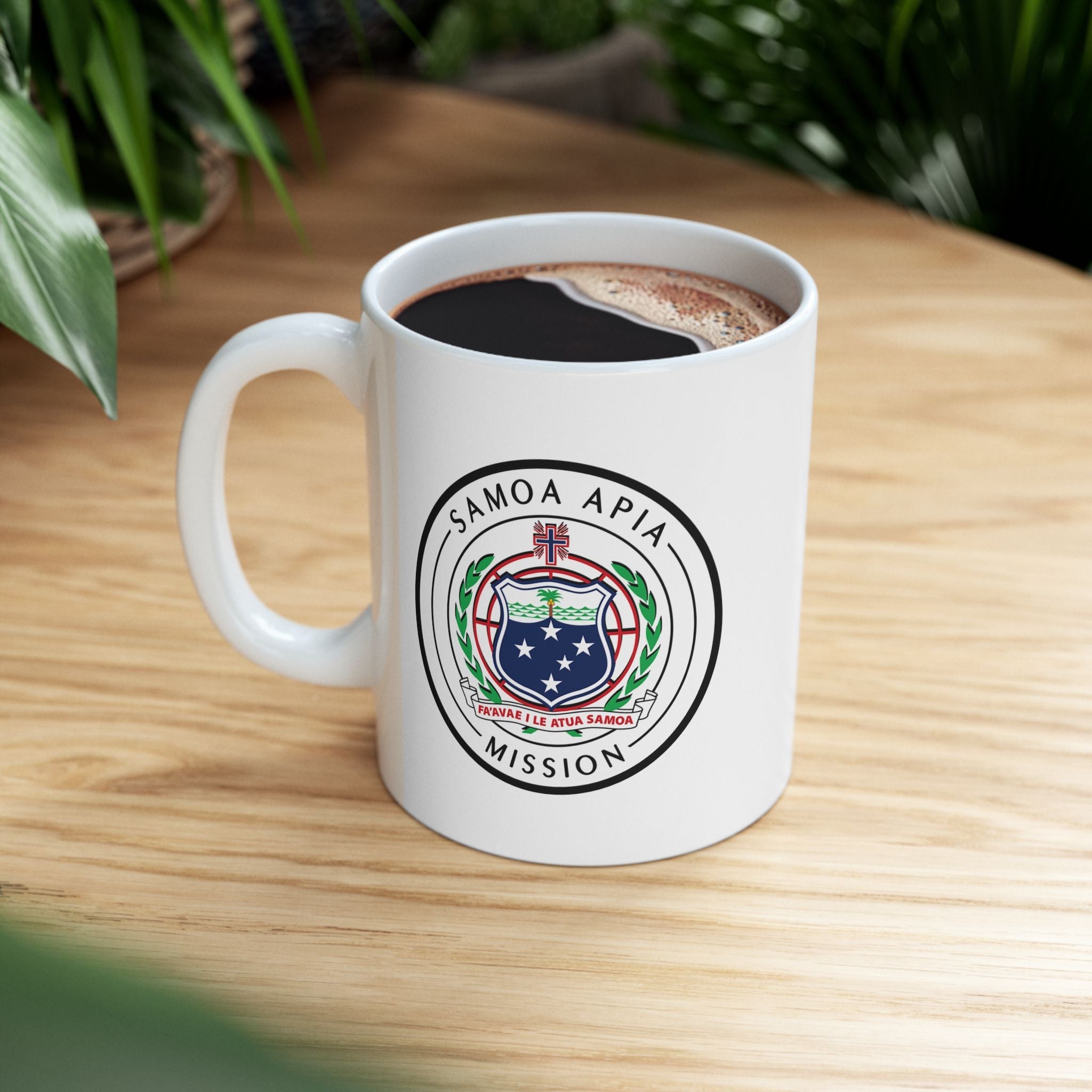 Samoa Apia Mission Circular Flag White Ceramic Mug - Latter-Day Saint LDS Missionary Gift - Book of Mormon
