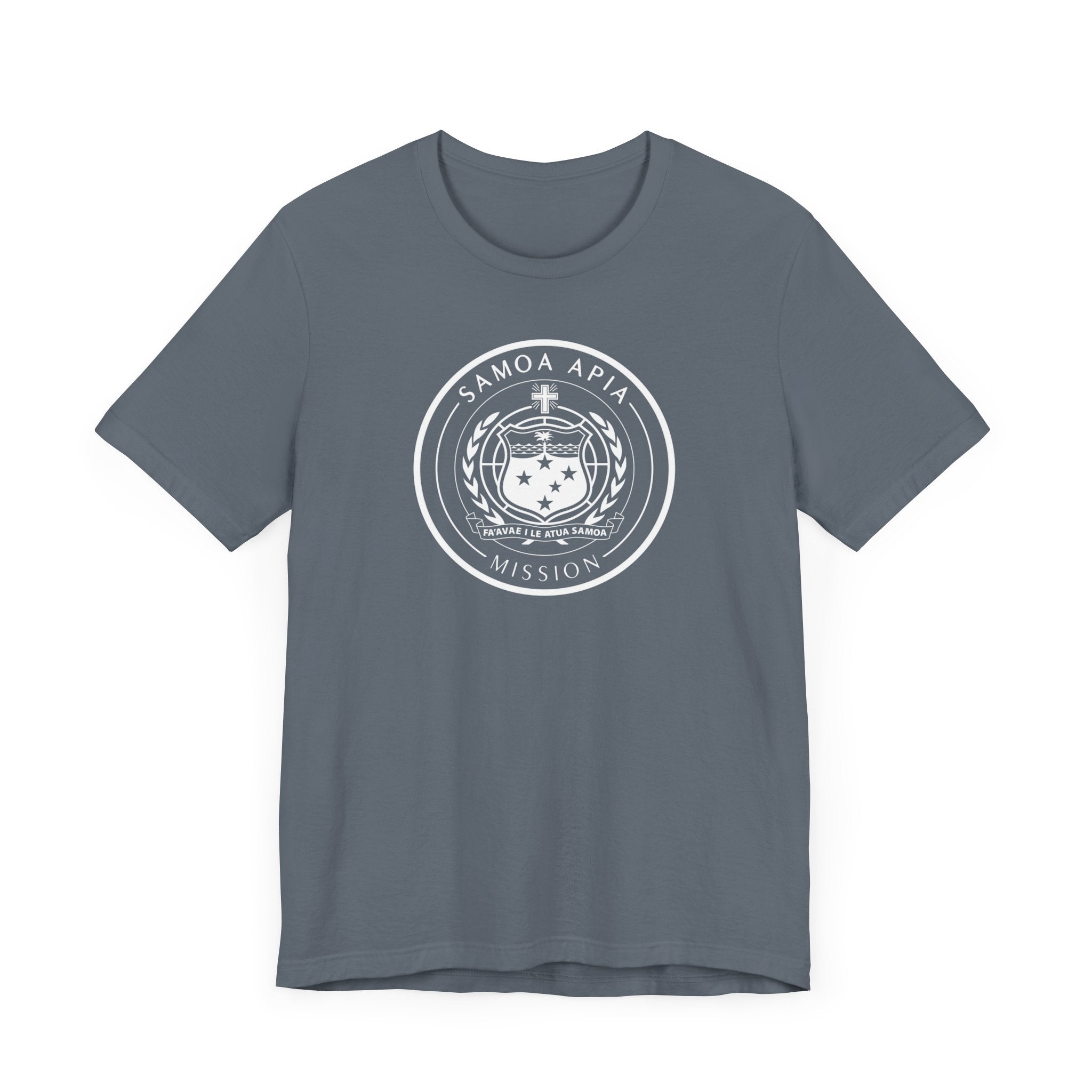 Samoa Apia Mission Circular Monochrome Logo T-Shirt - Latter-Day Saint LDS Missionary Gift - Book of Mormon