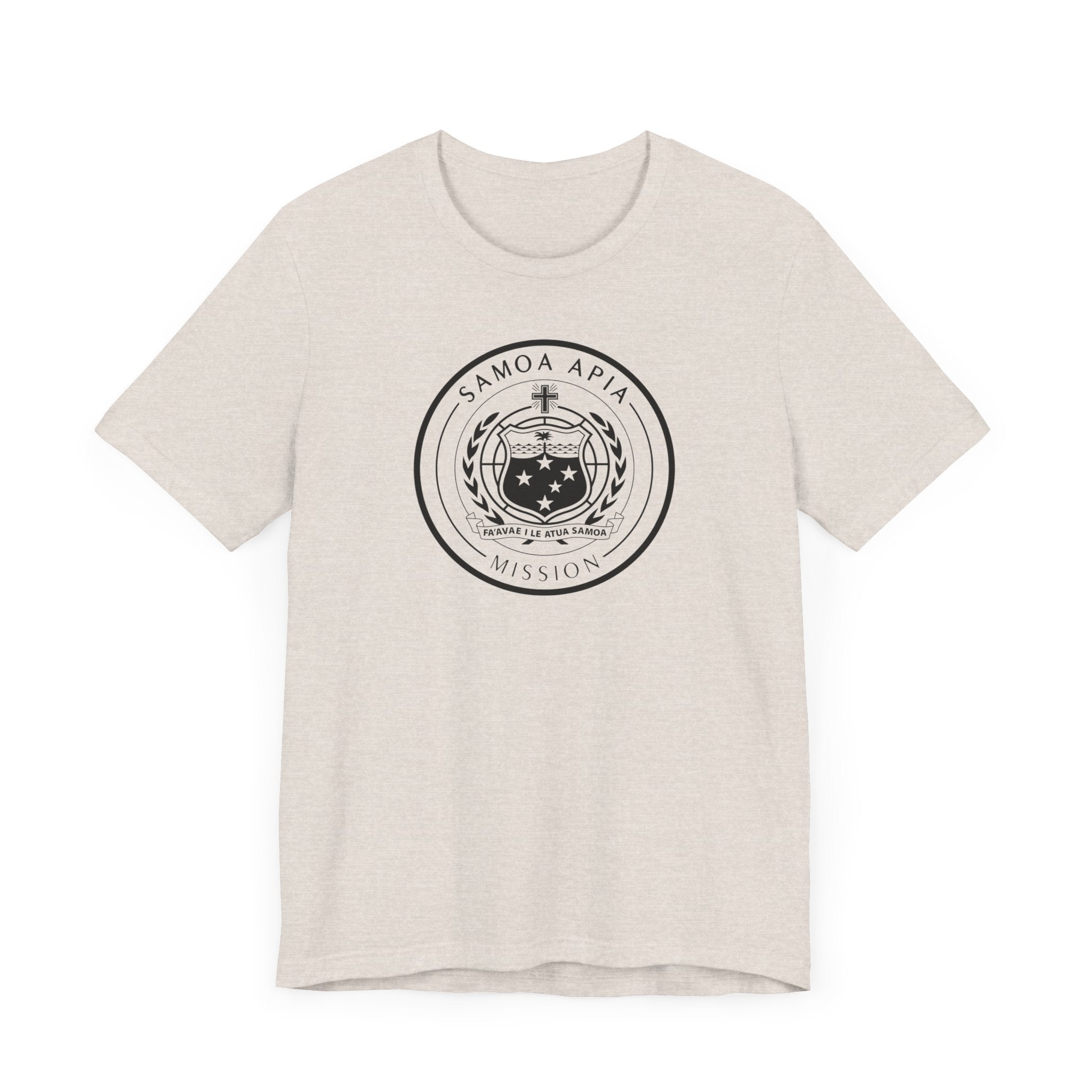 Samoa Apia Mission Circular Monochrome Logo T-Shirt - Latter-Day Saint LDS Missionary Gift - Book of Mormon