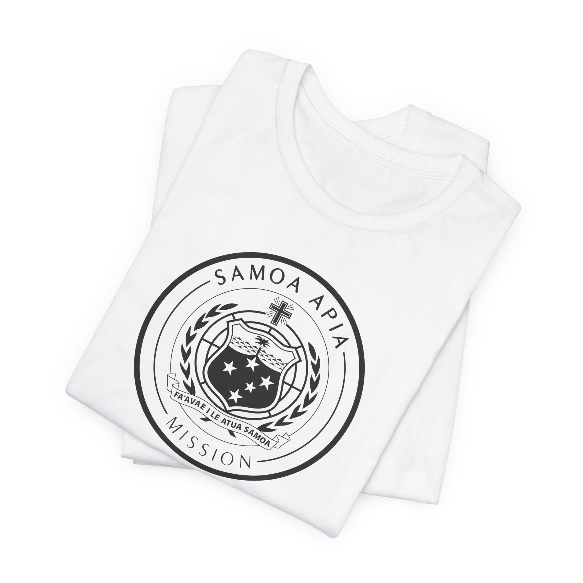 Samoa Apia Mission Circular Monochrome Logo T-Shirt - Latter-Day Saint LDS Missionary Gift - Book of Mormon