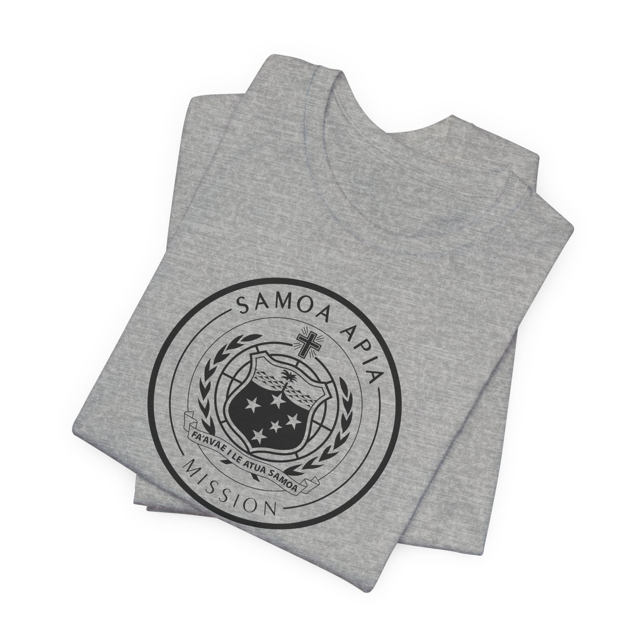 Samoa Apia Mission Circular Monochrome Logo T-Shirt - Latter-Day Saint LDS Missionary Gift - Book of Mormon