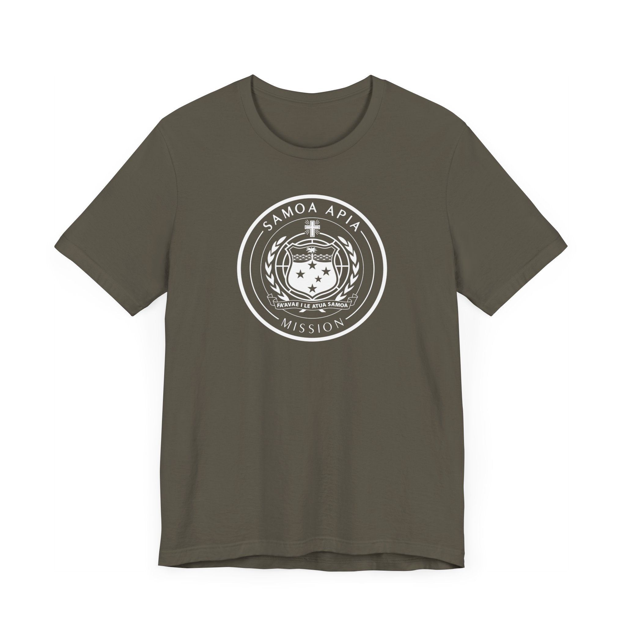 Samoa Apia Mission Circular Monochrome Logo T-Shirt - Latter-Day Saint LDS Missionary Gift - Book of Mormon