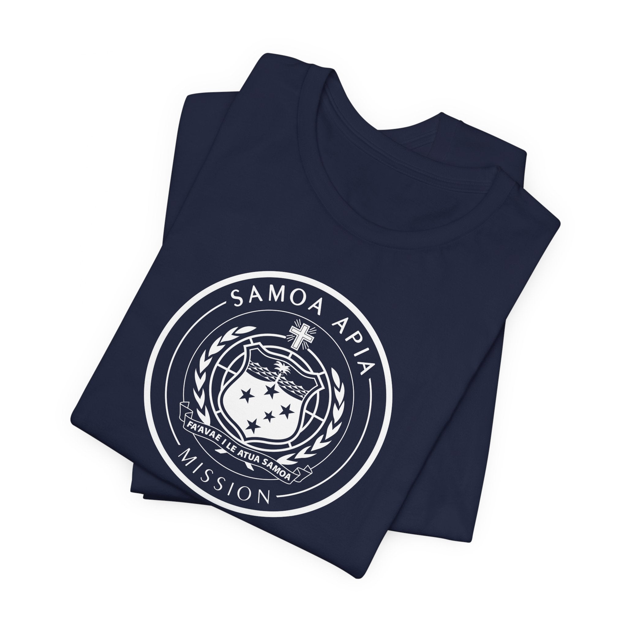 Samoa Apia Mission Circular Monochrome Logo T-Shirt - Latter-Day Saint LDS Missionary Gift - Book of Mormon