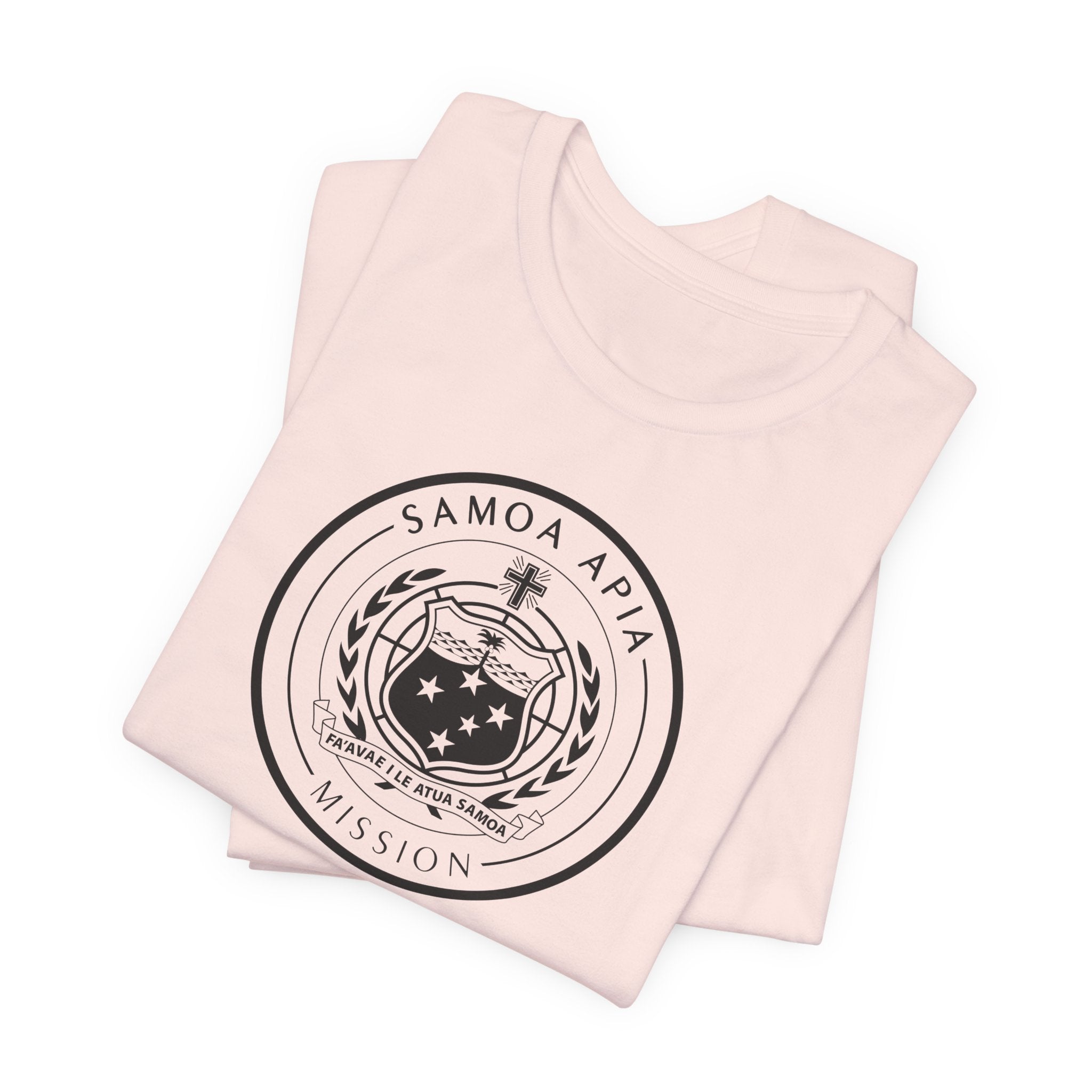 Samoa Apia Mission Circular Monochrome Logo T-Shirt - Latter-Day Saint LDS Missionary Gift - Book of Mormon