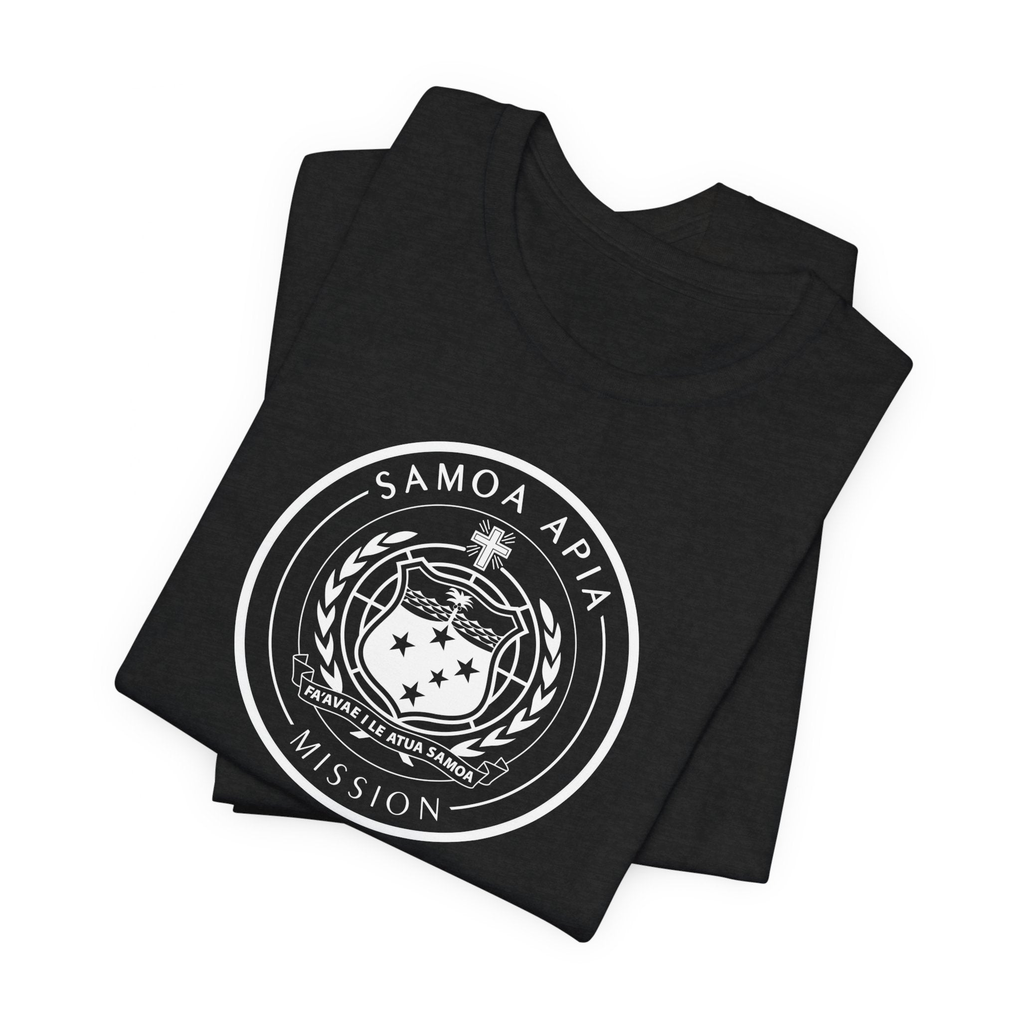 Samoa Apia Mission Circular Monochrome Logo T-Shirt - Latter-Day Saint LDS Missionary Gift - Book of Mormon