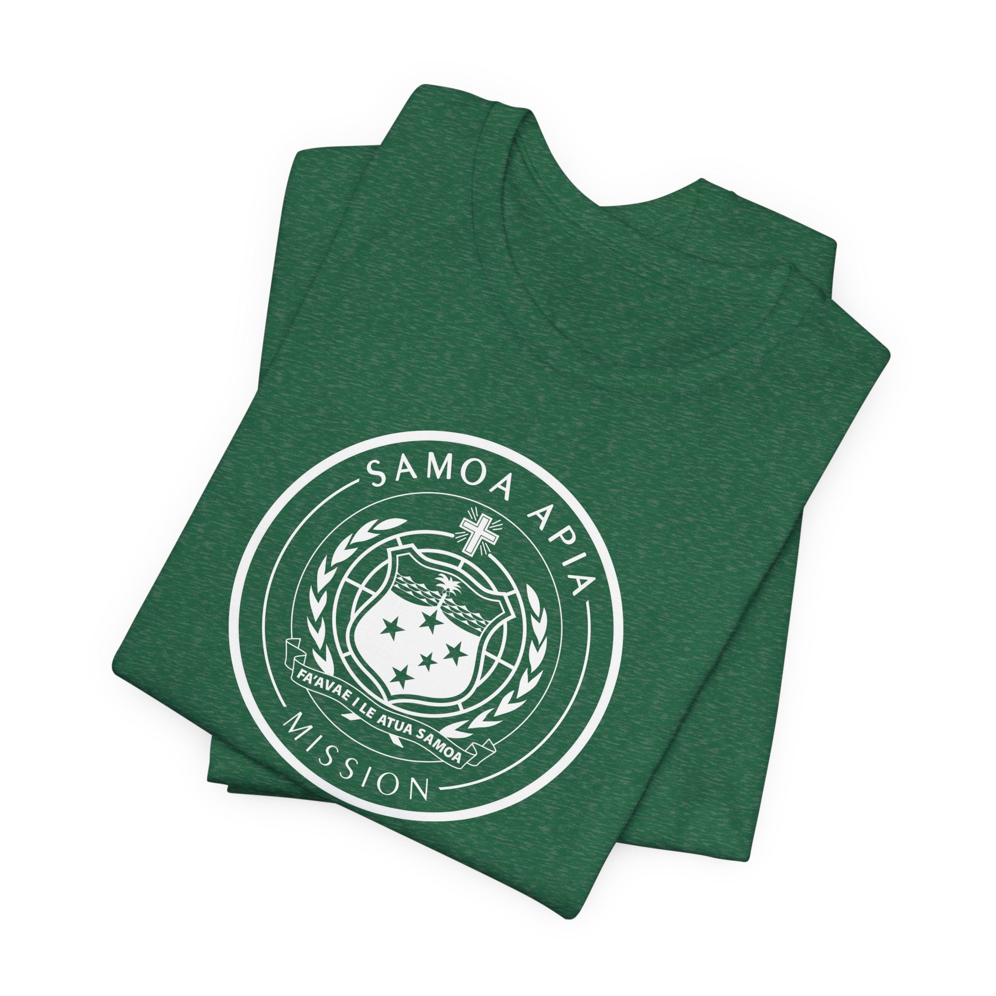 Samoa Apia Mission Circular Monochrome Logo T-Shirt - Latter-Day Saint LDS Missionary Gift - Book of Mormon