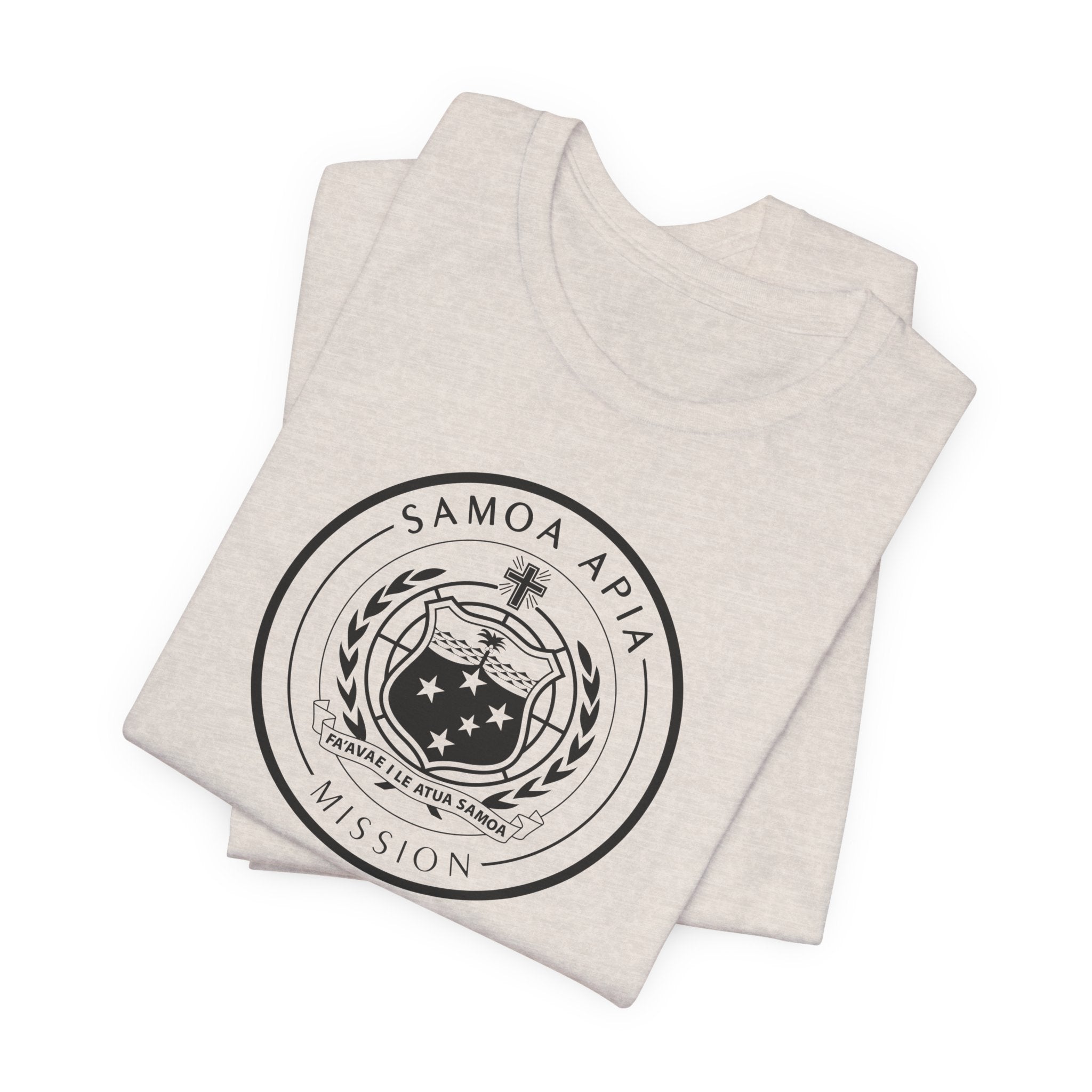 Samoa Apia Mission Circular Monochrome Logo T-Shirt - Latter-Day Saint LDS Missionary Gift - Book of Mormon