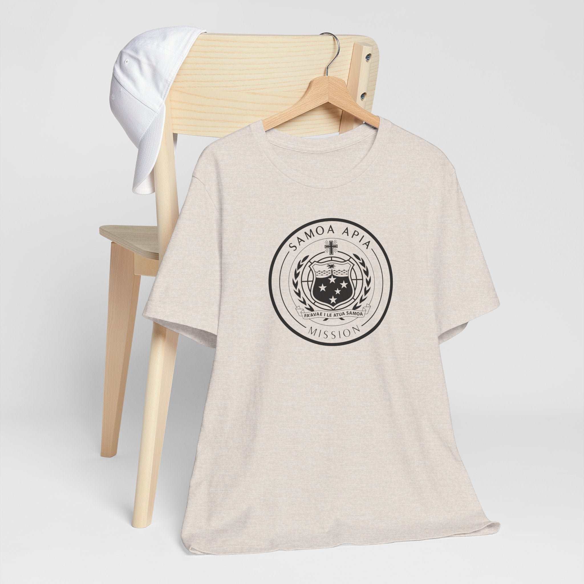 Samoa Apia Mission Circular Monochrome Logo T-Shirt - Latter-Day Saint LDS Missionary Gift - Book of Mormon
