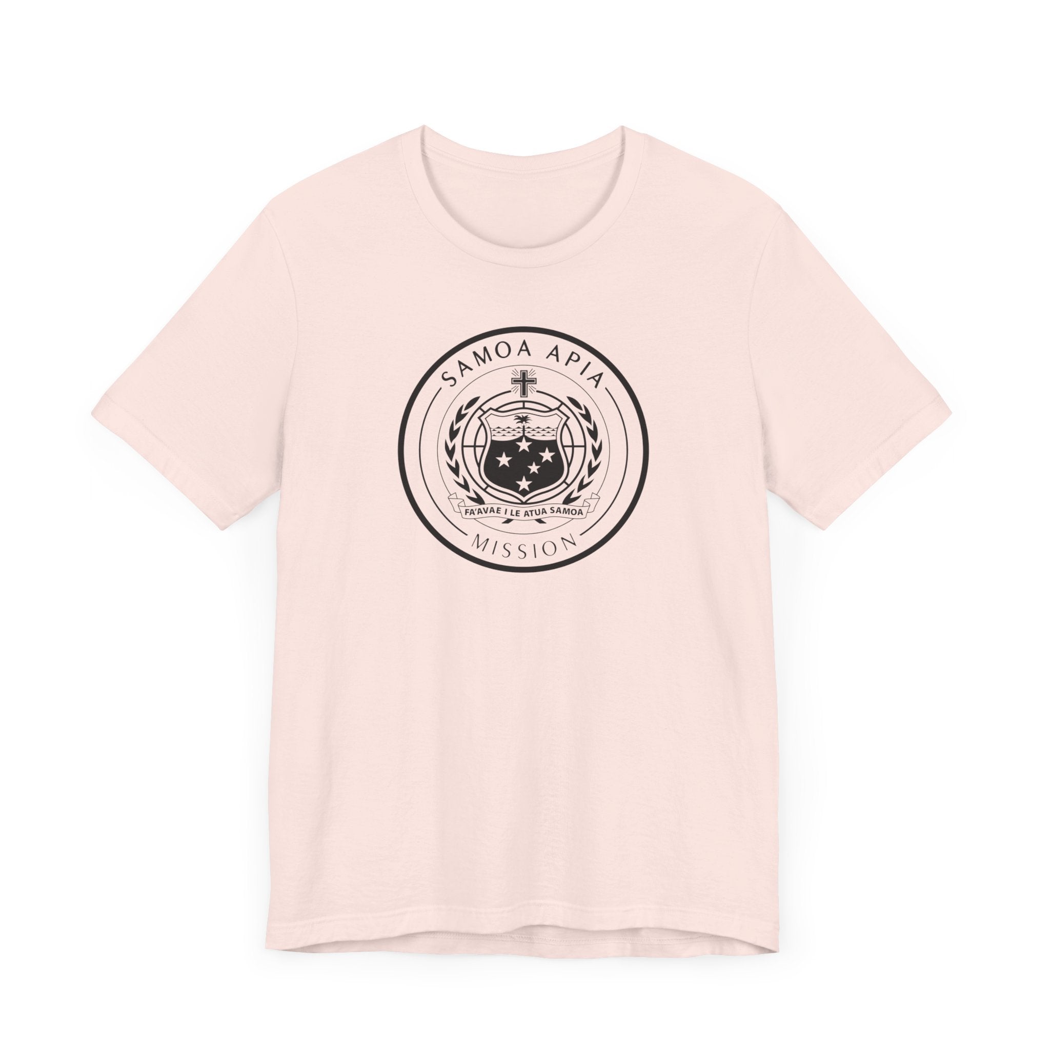 Samoa Apia Mission Circular Monochrome Logo T-Shirt - Latter-Day Saint LDS Missionary Gift - Book of Mormon