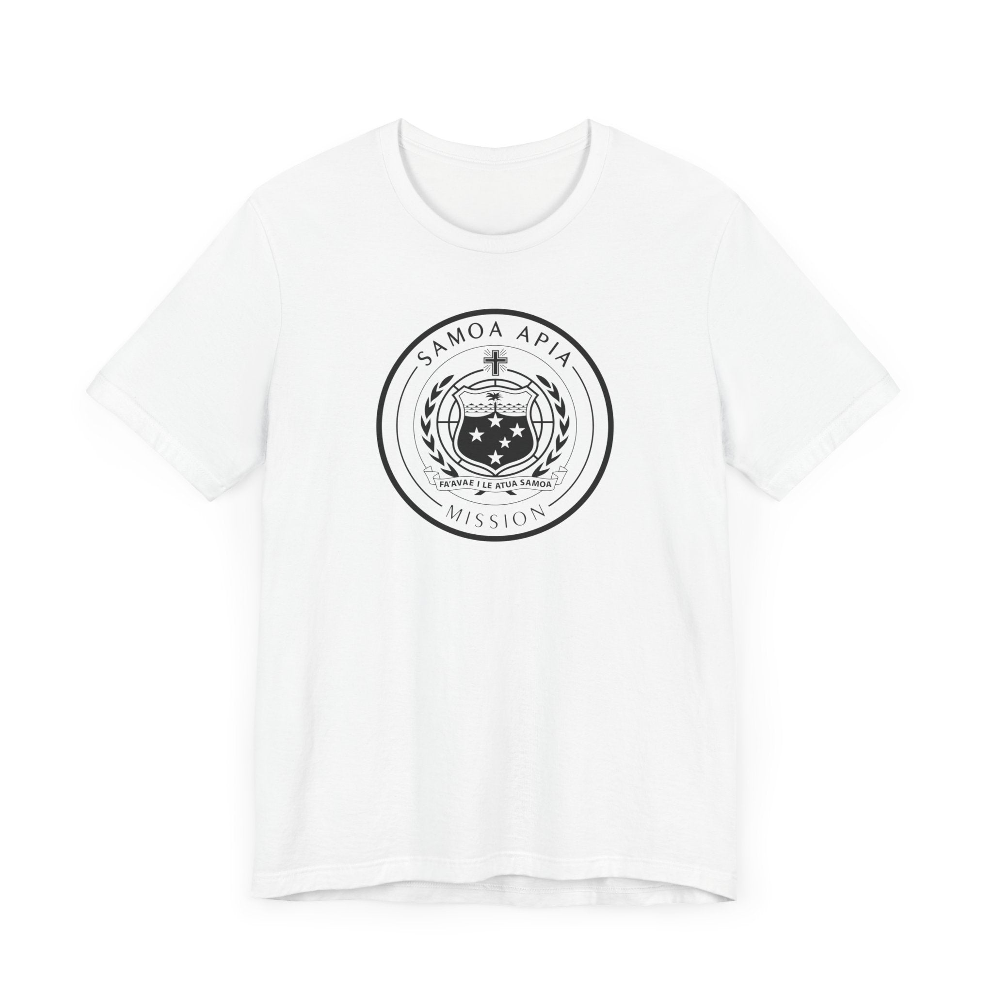 Samoa Apia Mission Circular Monochrome Logo T-Shirt - Latter-Day Saint LDS Missionary Gift - Book of Mormon
