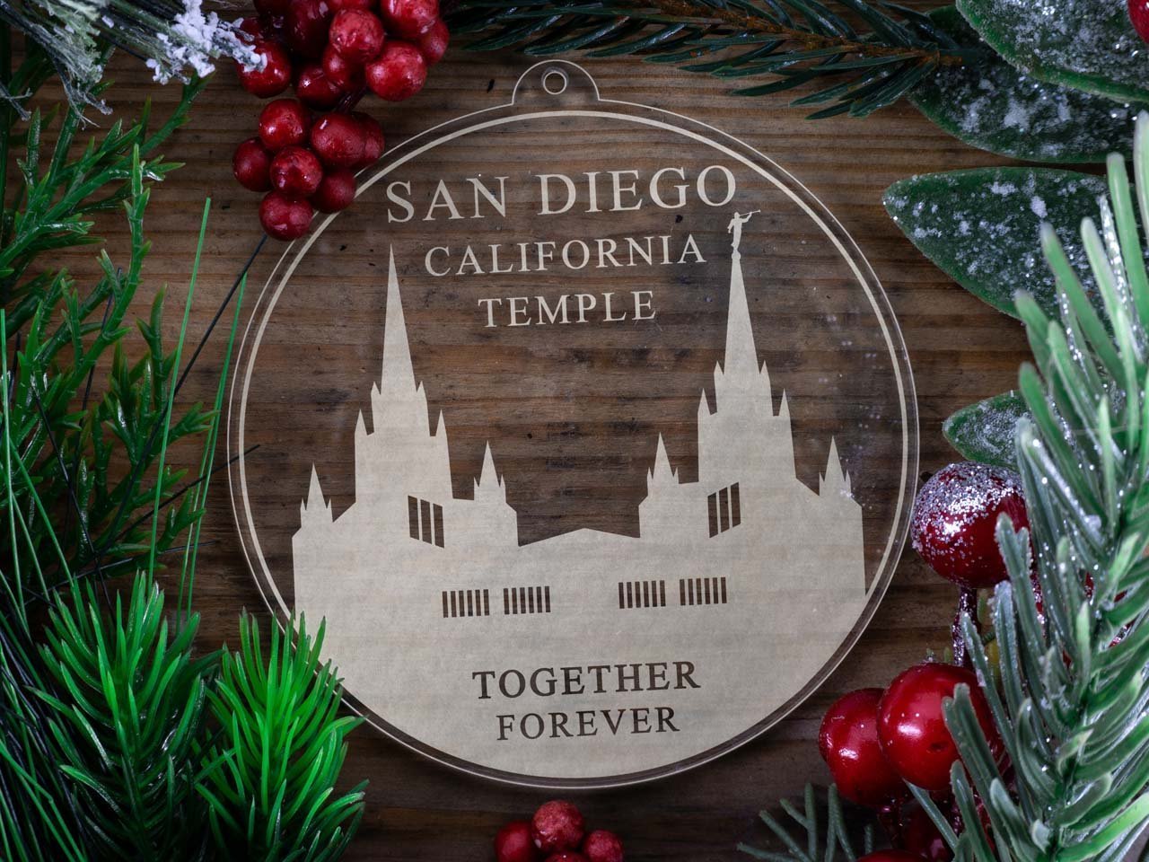 San Diego California Temple Christmas Ornament - Latter-Day Saint LDS Missionary Gift - Book of Mormon