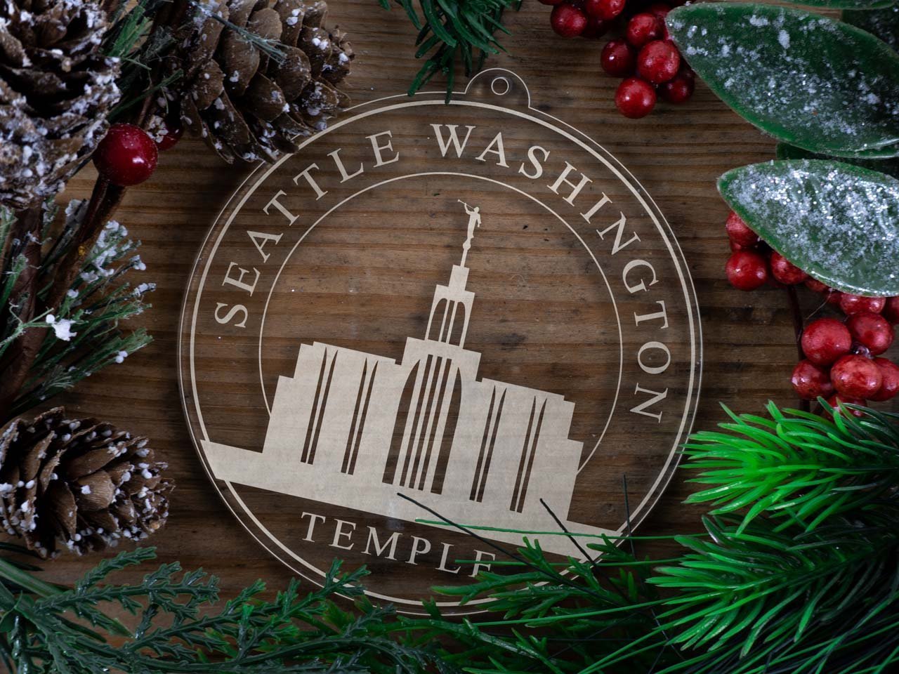 Seattle Washington Temple Christmas Ornament - Latter-Day Saint LDS Missionary Gift - Book of Mormon