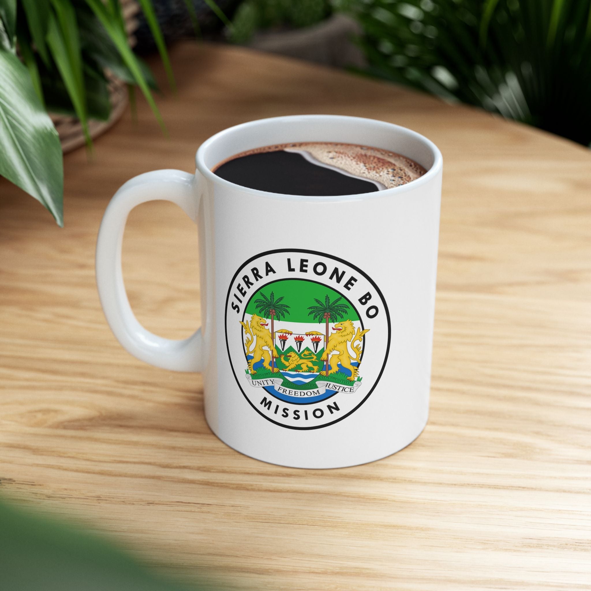 Sierra Leone Bo Mission Circular Flag White Ceramic Mug - Mission Wishlist - LDS Missionary Gift Store