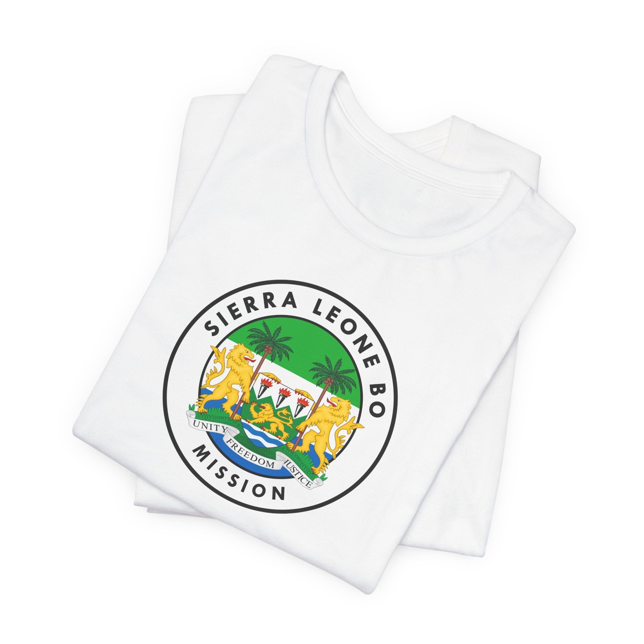 Sierra Leone Bo Mission Flag Logo (White Border) T-shirt - Mission Wishlist - LDS Missionary Gift Store