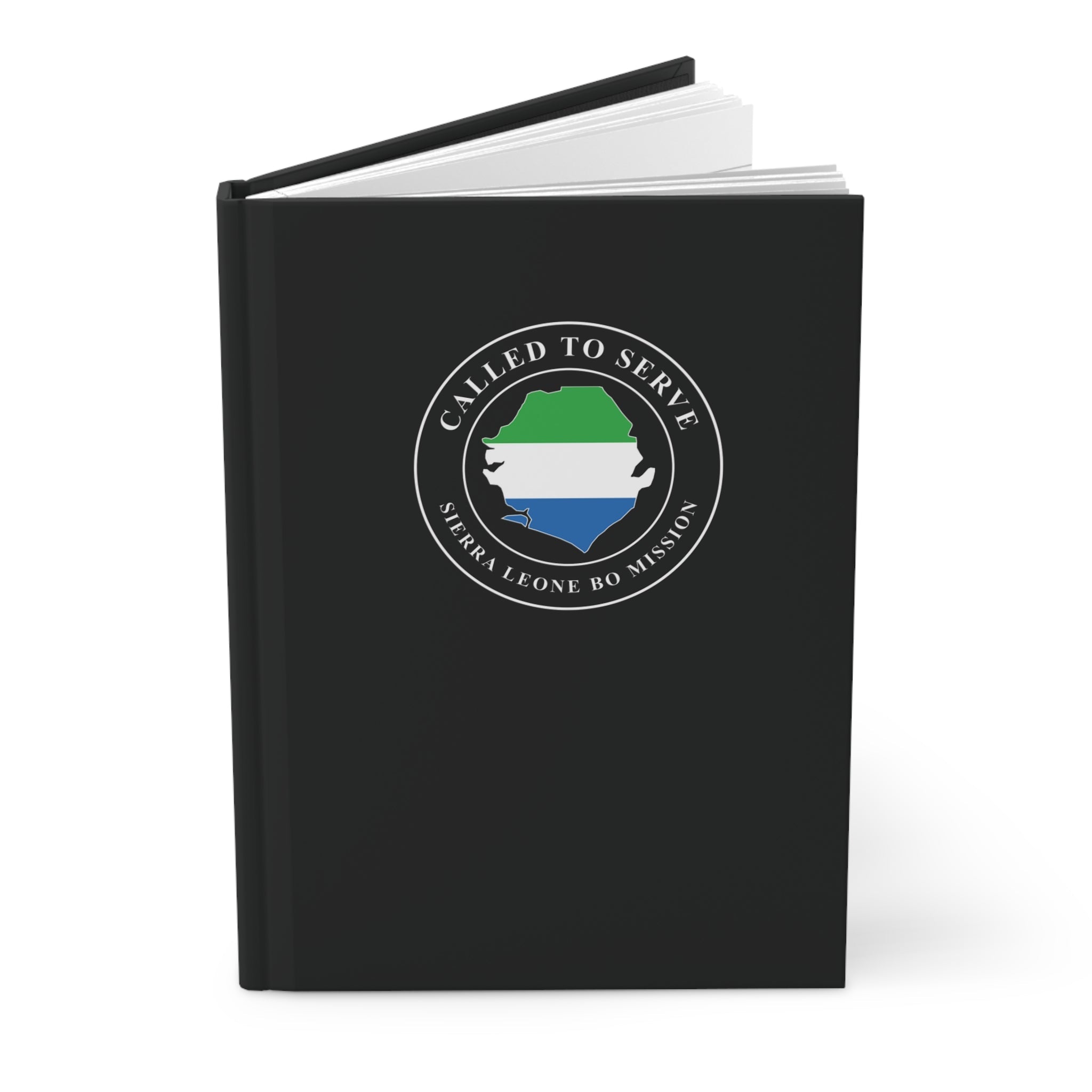 Sierra Leone Bo Mission Flag Map Called to Serve Black Hardcover Journal Matte - Latter-Day Saint LDS Missionary Gift - Book of Mormon