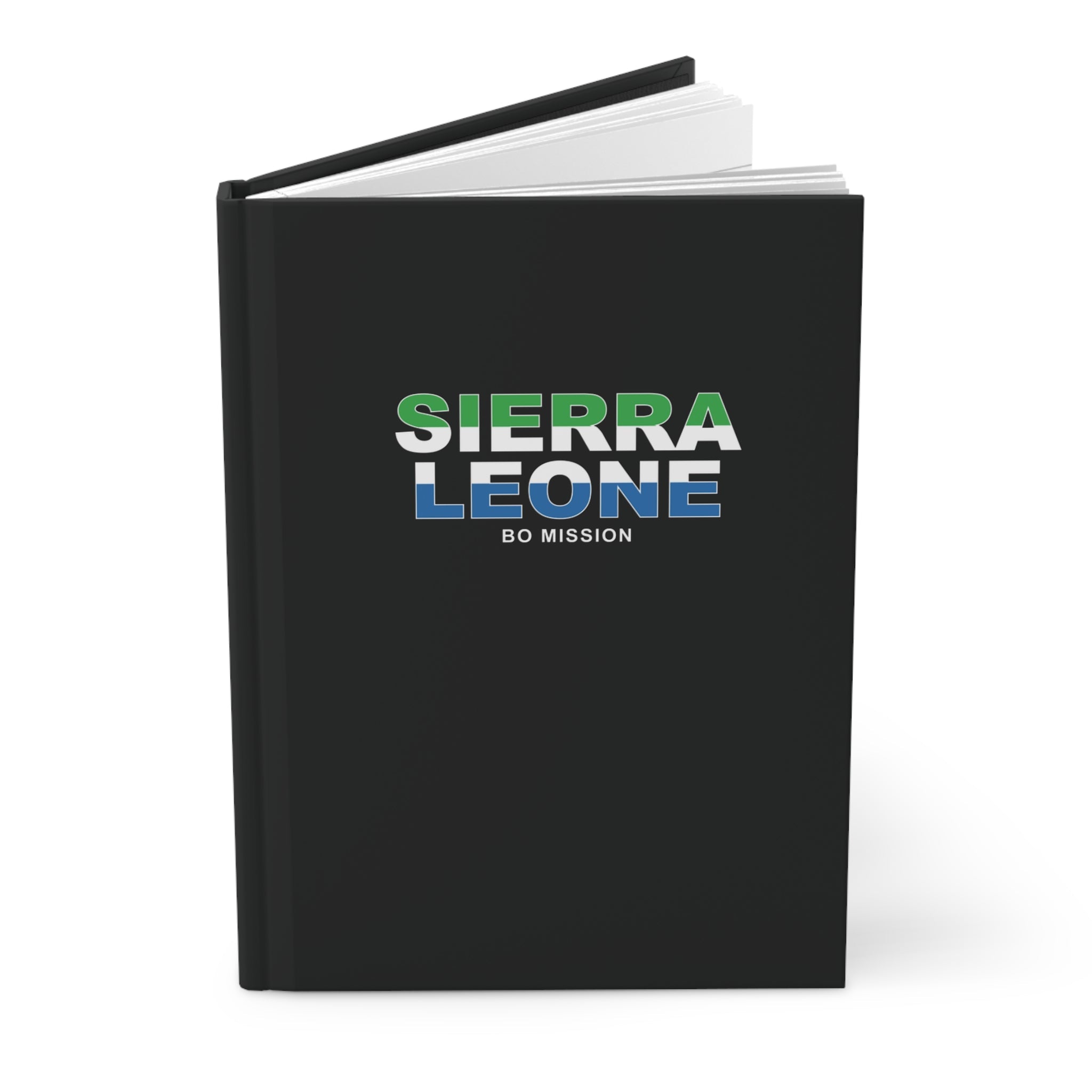 Sierra Leone Bo Mission Flag Title Black Hardcover Journal Matte - Mission Wishlist - LDS Missionary Gift Store
