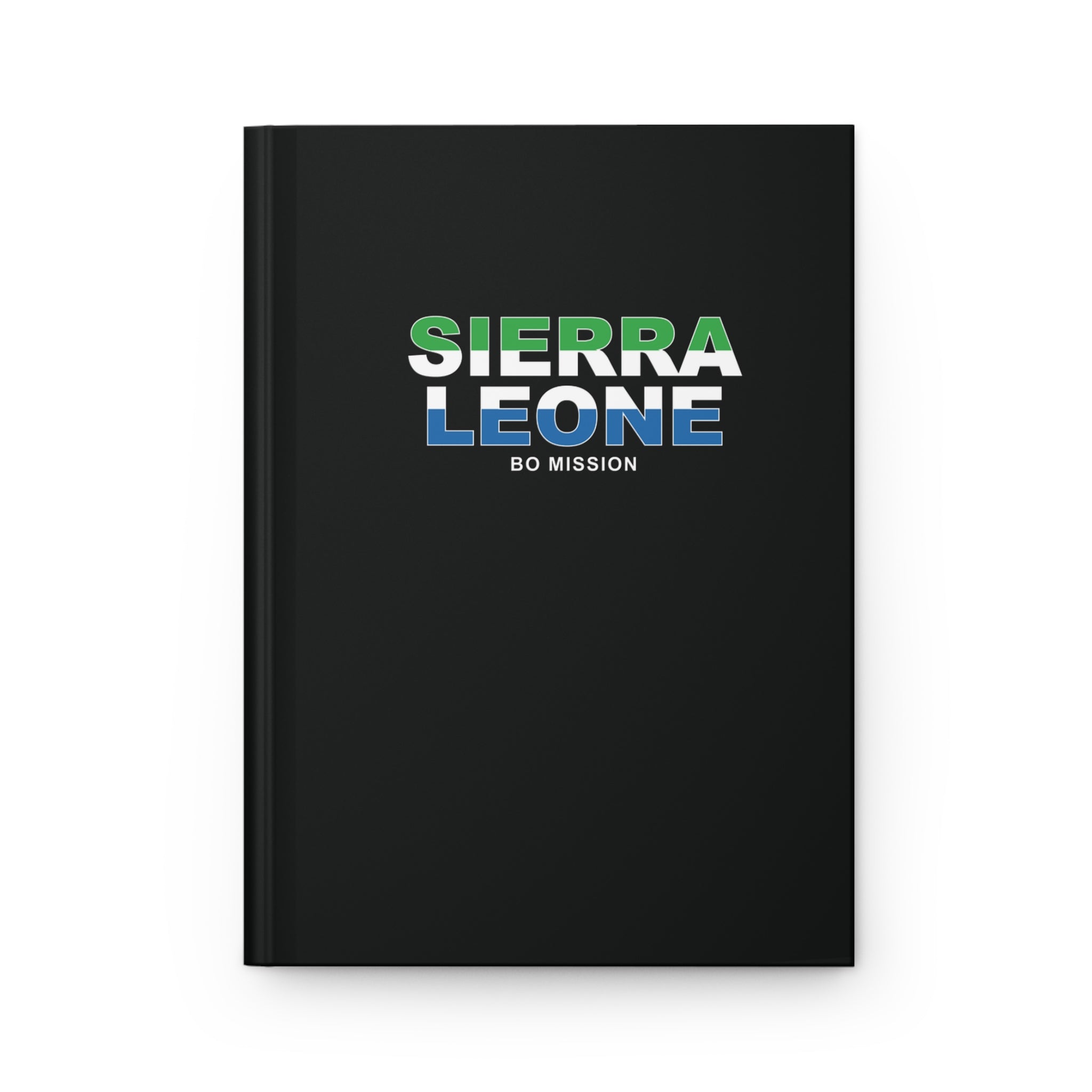 Sierra Leone Bo Mission Flag Title Black Hardcover Journal Matte - Mission Wishlist - LDS Missionary Gift Store