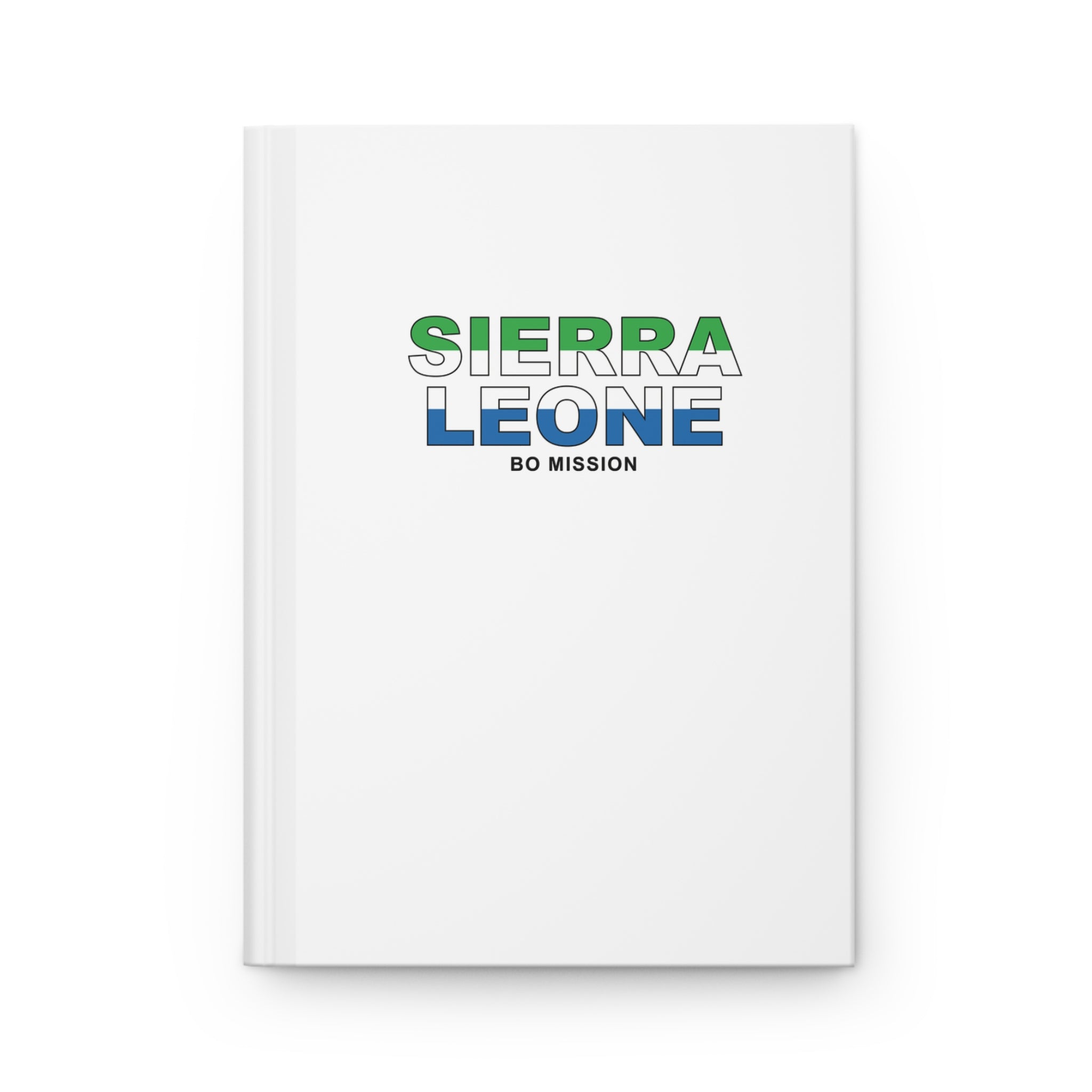 Sierra Leone Bo Mission Flag Title White Hardcover Journal Matte - Mission Wishlist - LDS Missionary Gift Store