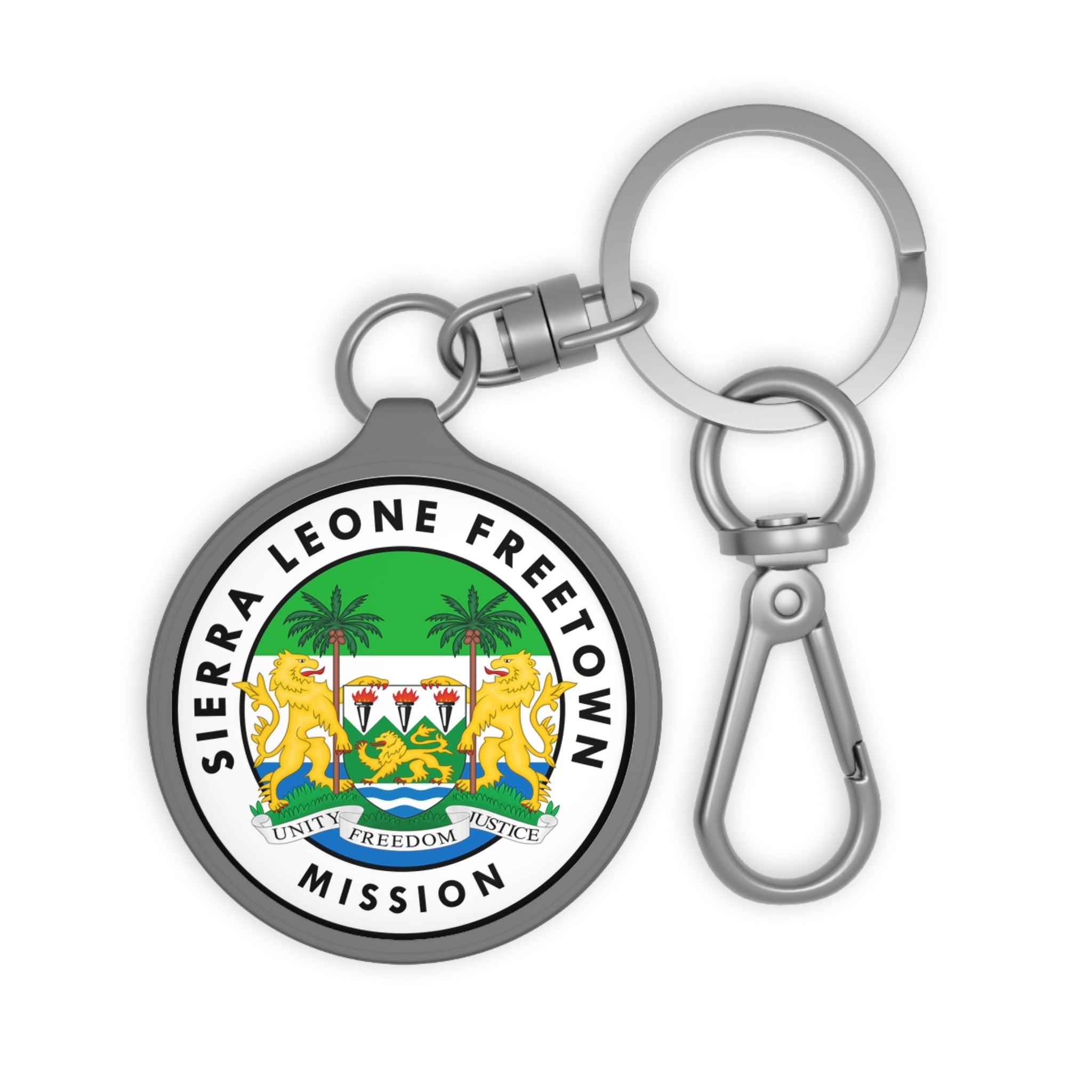 Sierra Leone Freetown Mission Circle Flag Key Tag - Mission Wishlist - LDS Missionary Gift Store