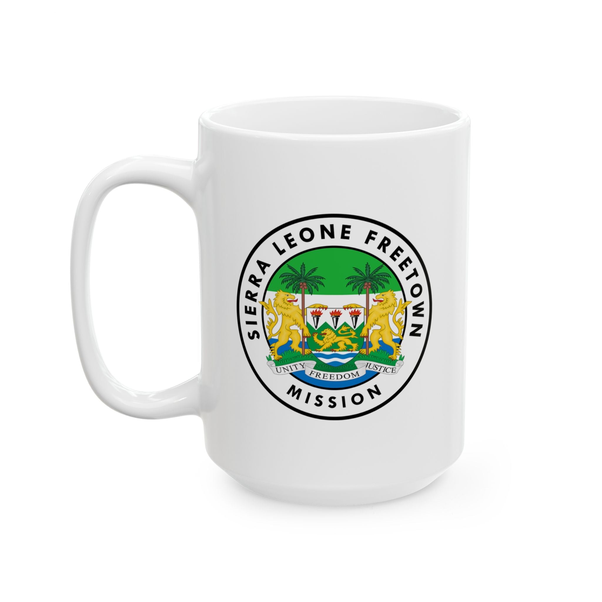 Sierra Leone Freetown Mission Circular Flag White Ceramic Mug - Mission Wishlist - LDS Missionary Gift Store