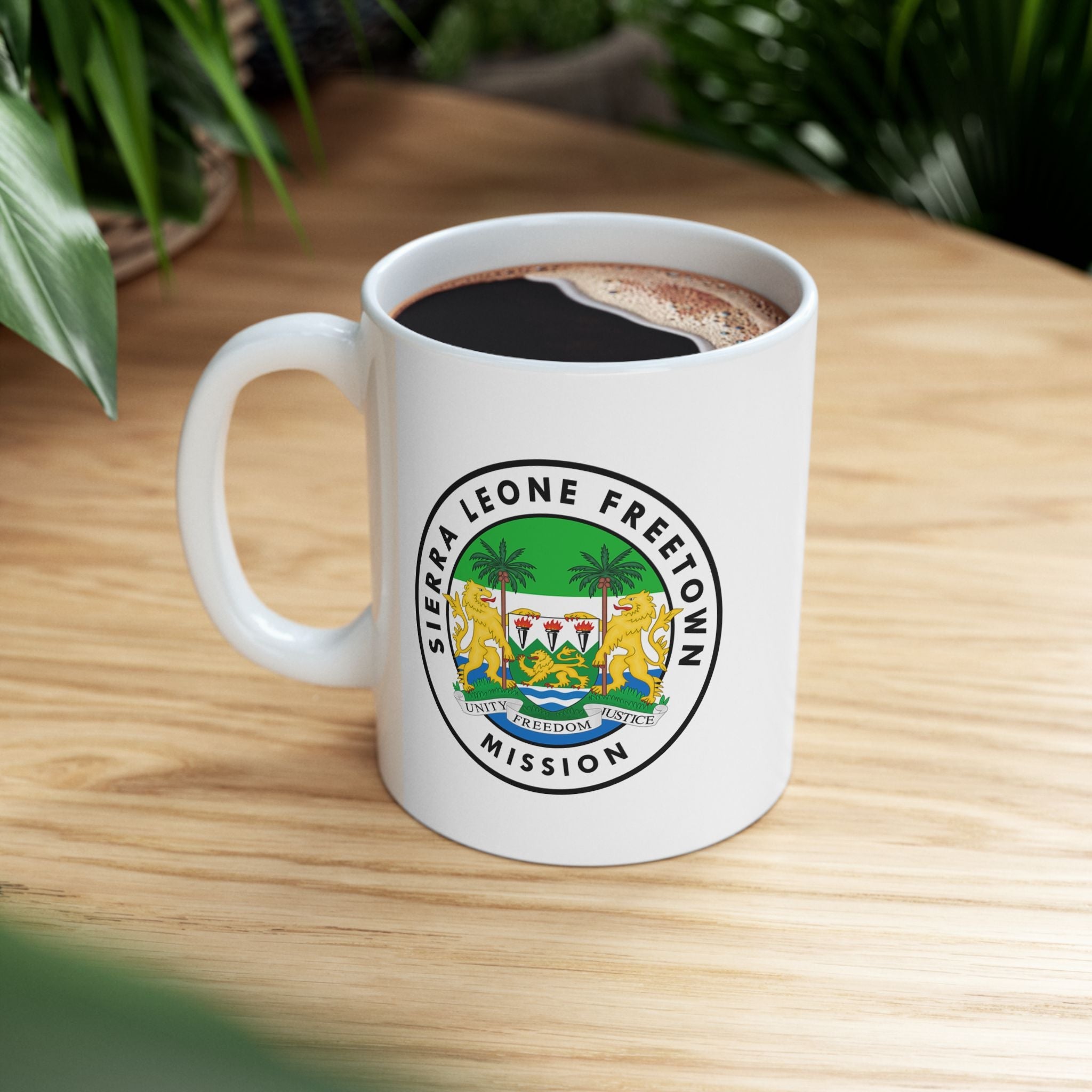 Sierra Leone Freetown Mission Circular Flag White Ceramic Mug - Mission Wishlist - LDS Missionary Gift Store