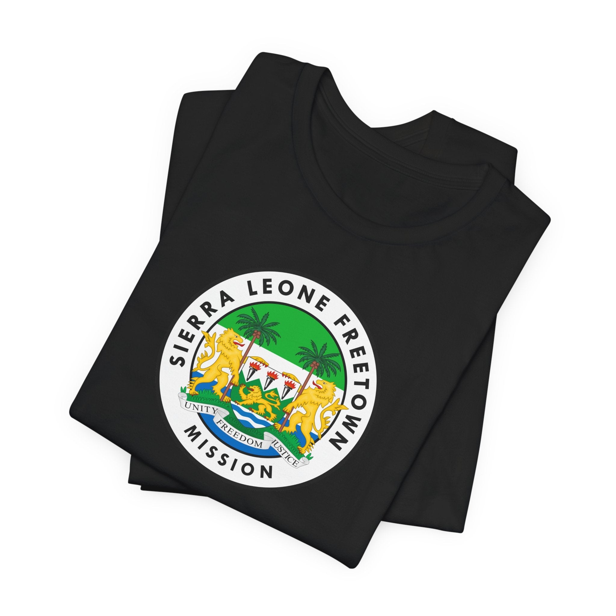 Sierra Leone Freetown Mission Flag Logo (White Border) T-shirt - Mission Wishlist - LDS Missionary Gift Store