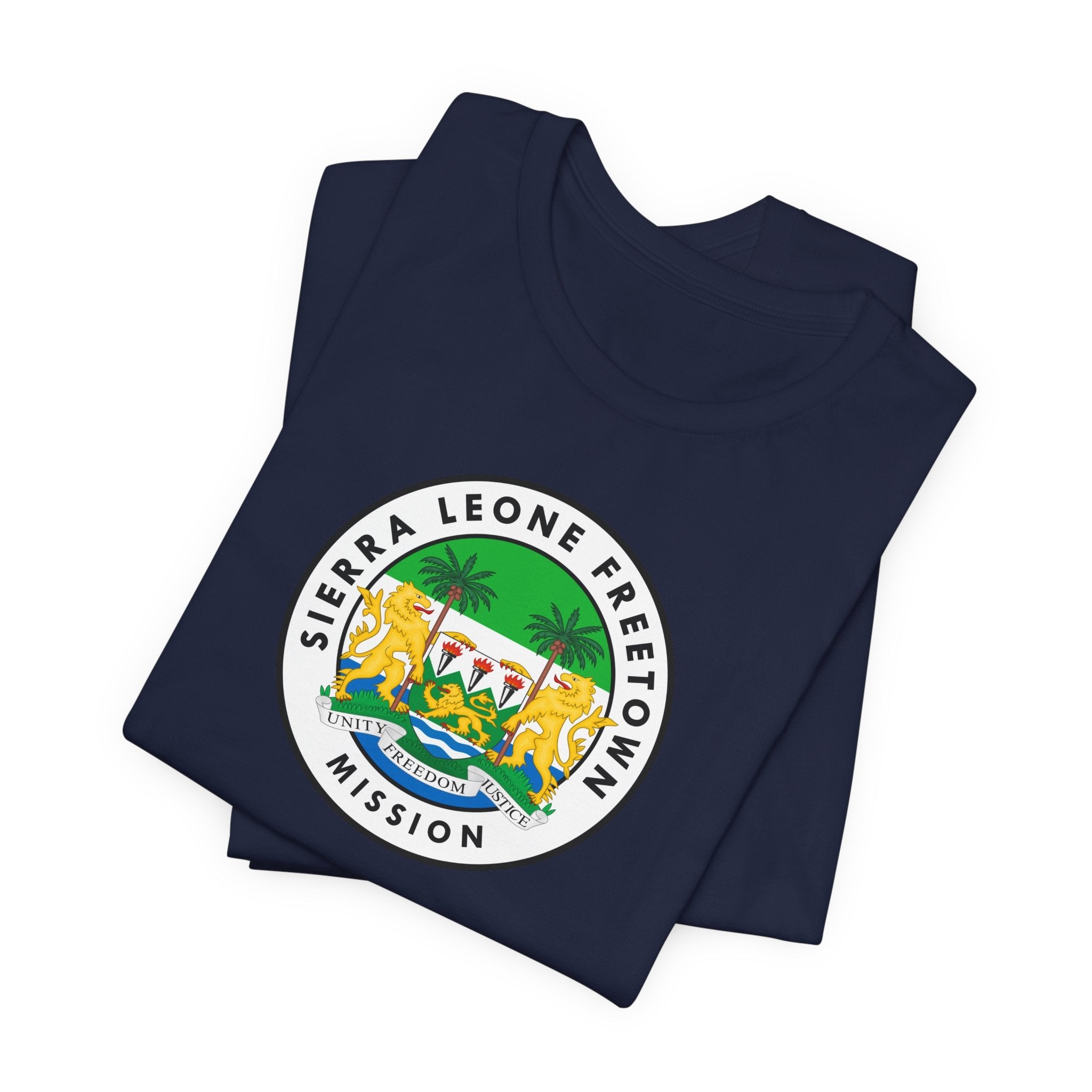 Sierra Leone Freetown Mission Flag Logo (White Border) T-shirt - Mission Wishlist - LDS Missionary Gift Store