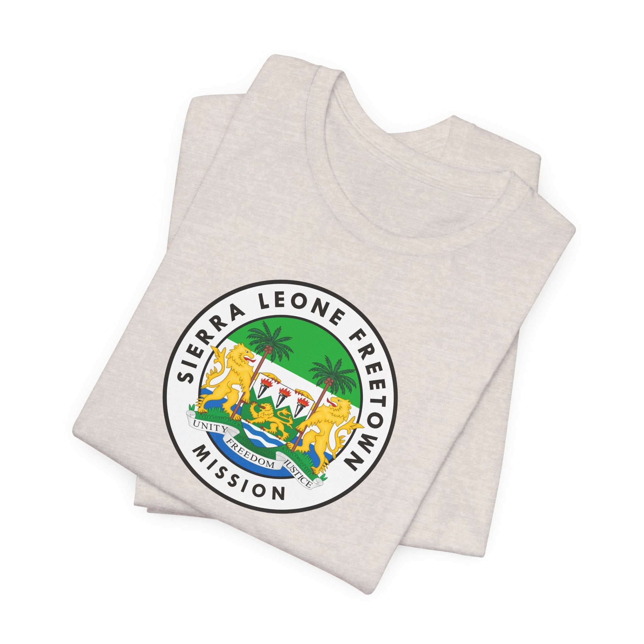 Sierra Leone Freetown Mission Flag Logo (White Border) T-shirt - Mission Wishlist - LDS Missionary Gift Store