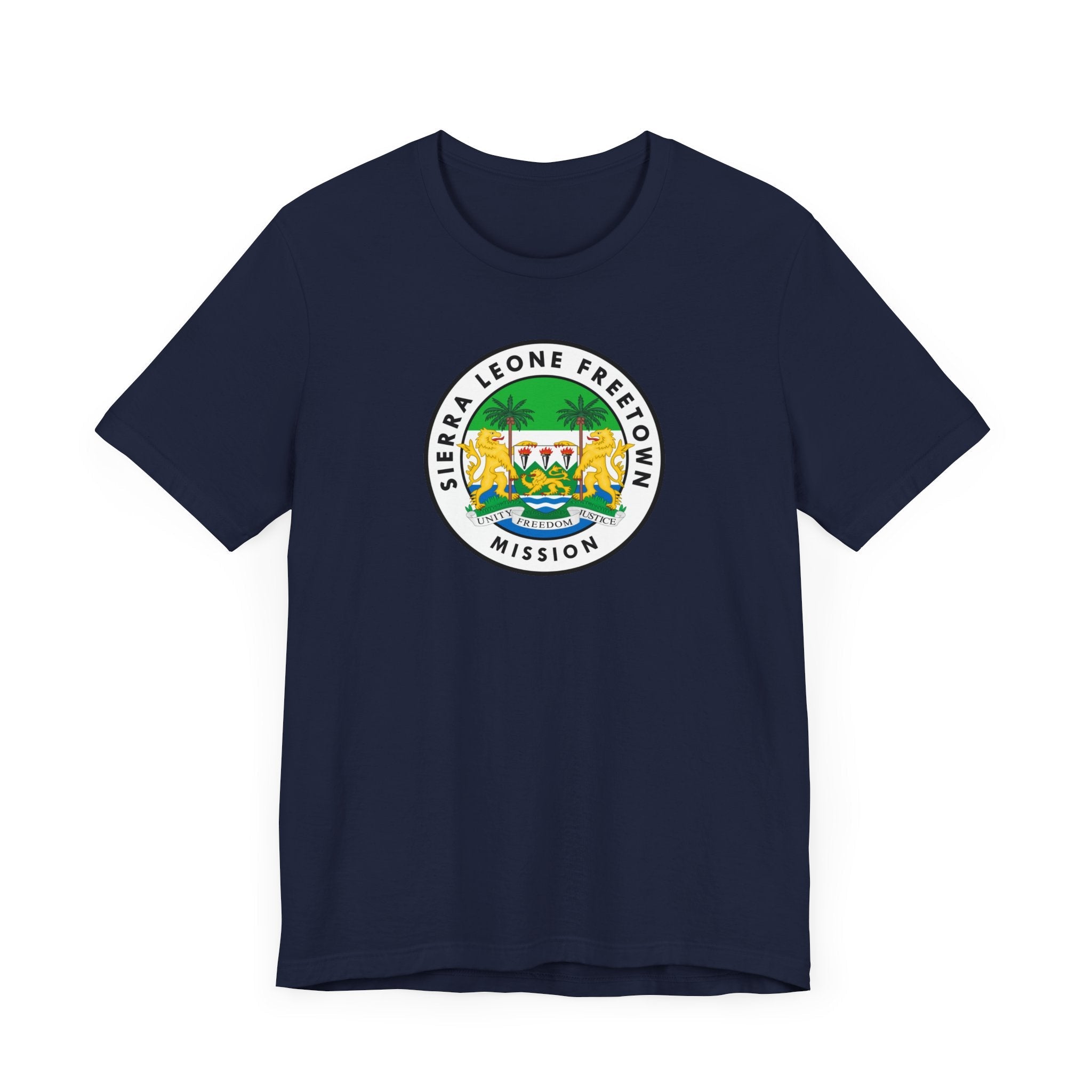 Sierra Leone Freetown Mission Flag Logo (White Border) T-shirt - Mission Wishlist - LDS Missionary Gift Store