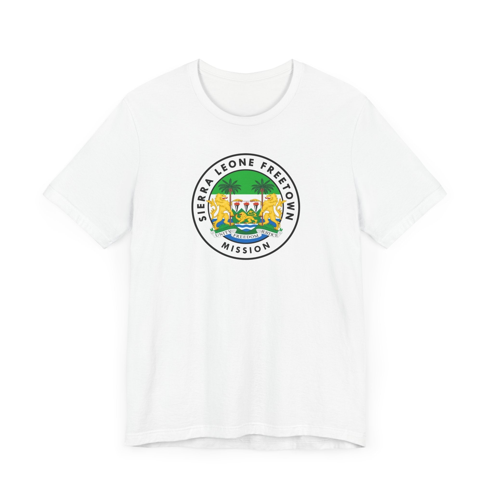 Sierra Leone Freetown Mission Flag Logo (White Border) T-shirt - Mission Wishlist - LDS Missionary Gift Store