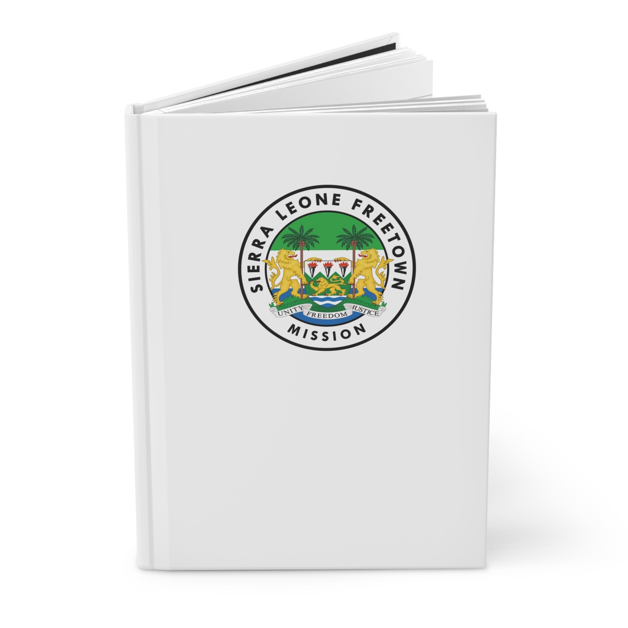 Sierra Leone Freetown Mission Logo Design White Hardcover Journal Matte - Mission Wishlist - LDS Missionary Gift Store