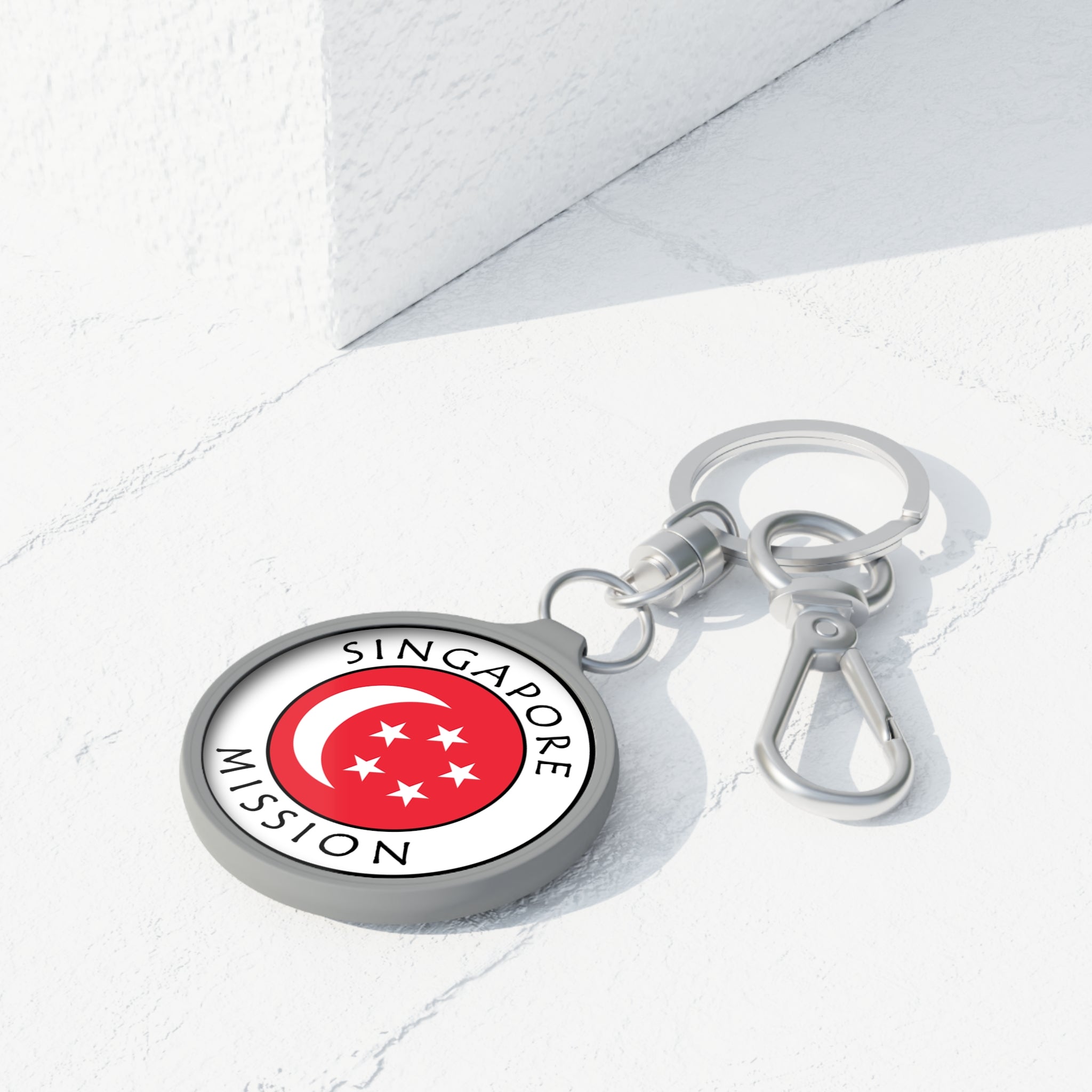 Singapore Mission Circle Flag Key Tag - Latter-Day Saint LDS Missionary Gift - Book of Mormon