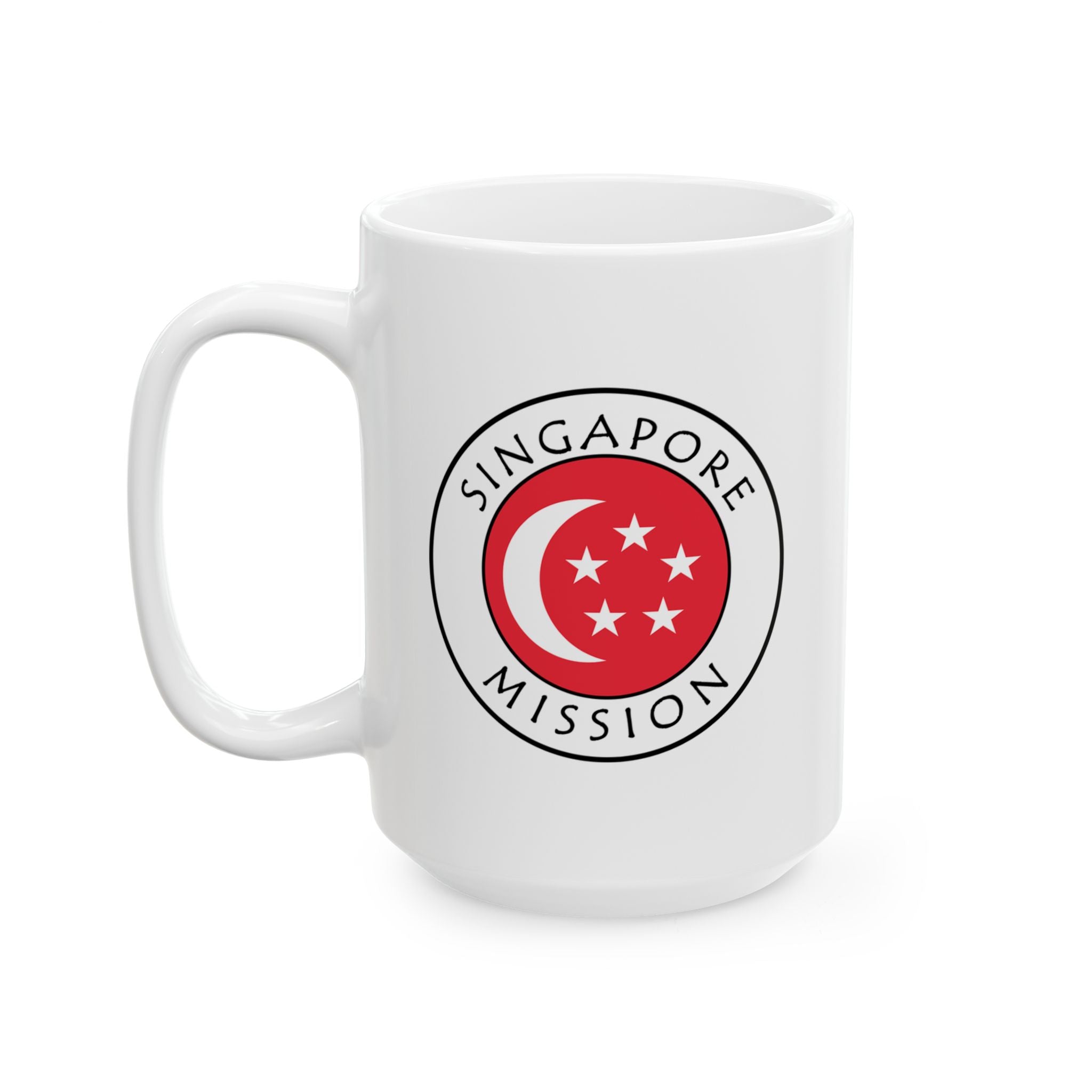 Singapore Mission Circular Flag White Ceramic Mug - Latter-Day Saint LDS Missionary Gift - Book of Mormon