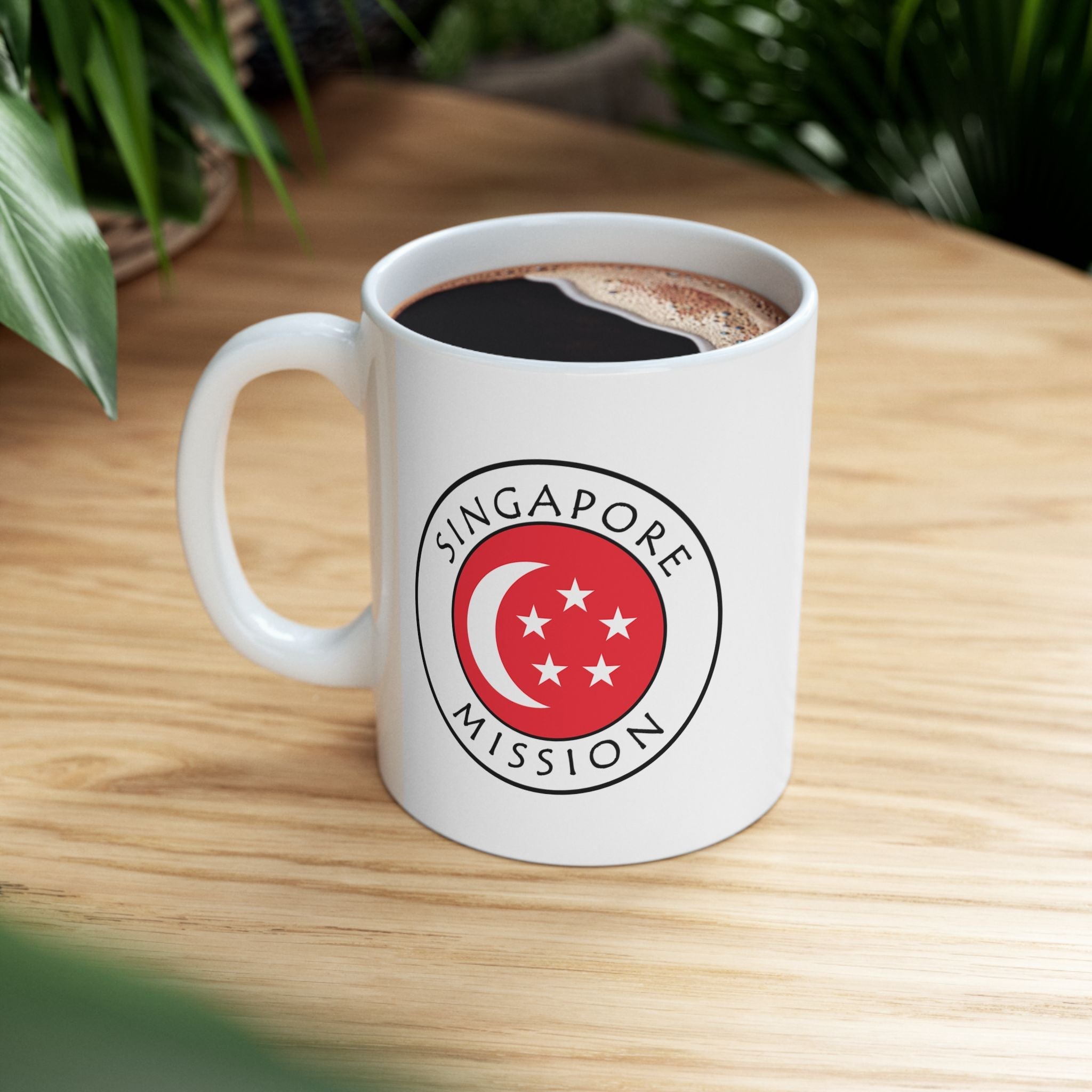 Singapore Mission Circular Flag White Ceramic Mug - Latter-Day Saint LDS Missionary Gift - Book of Mormon