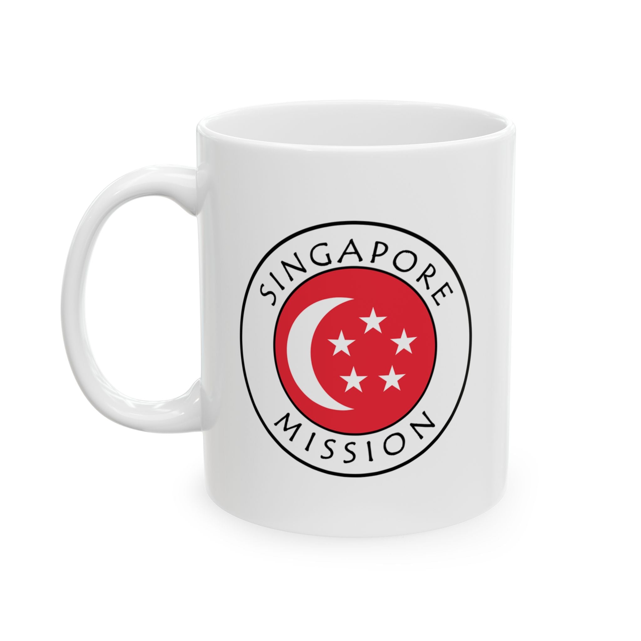 Singapore Mission Circular Flag White Ceramic Mug - Latter-Day Saint LDS Missionary Gift - Book of Mormon