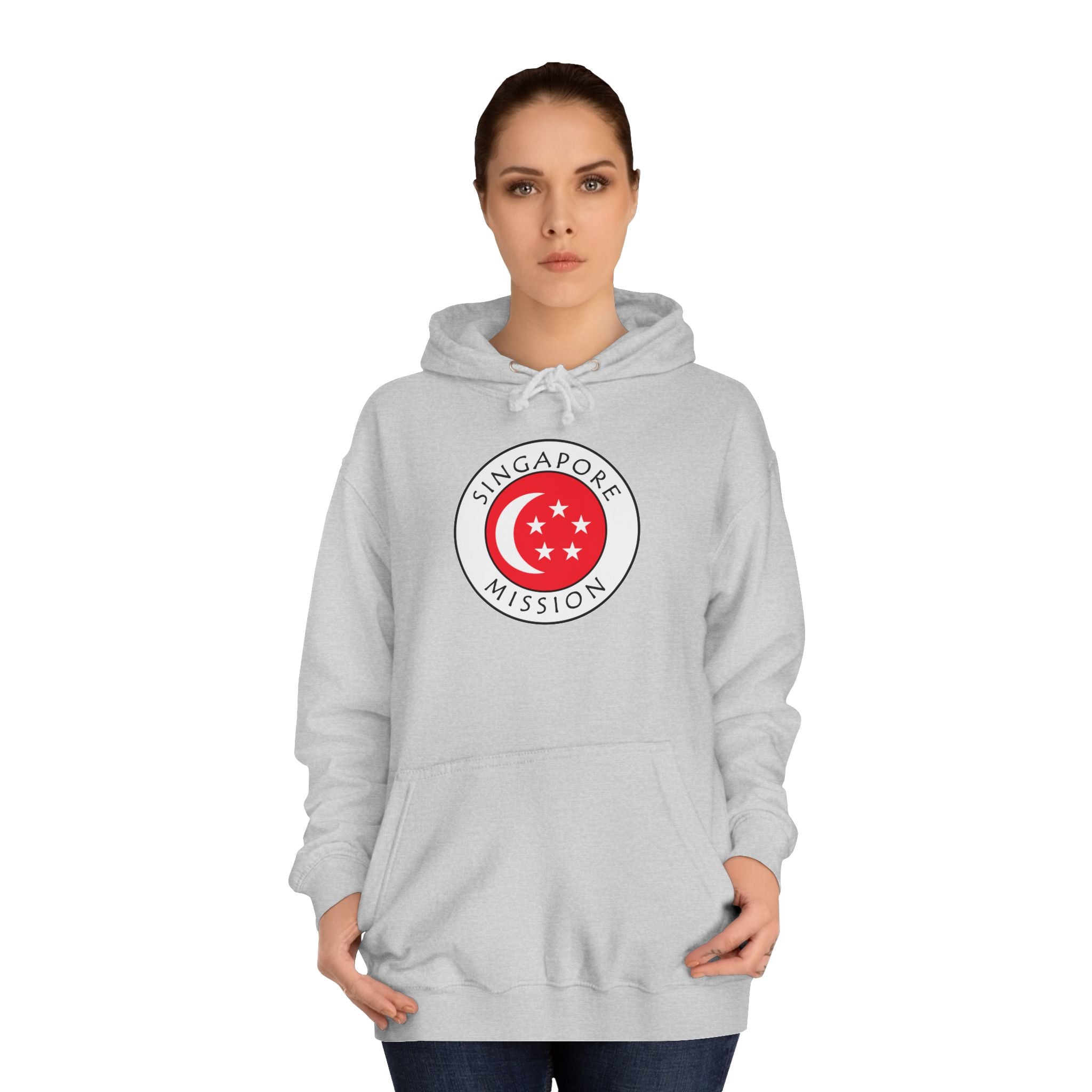 Singapore Mission Flag Logo (White Border) College Hoodie - Mission Wishlist - LDS Missionary Gift Store