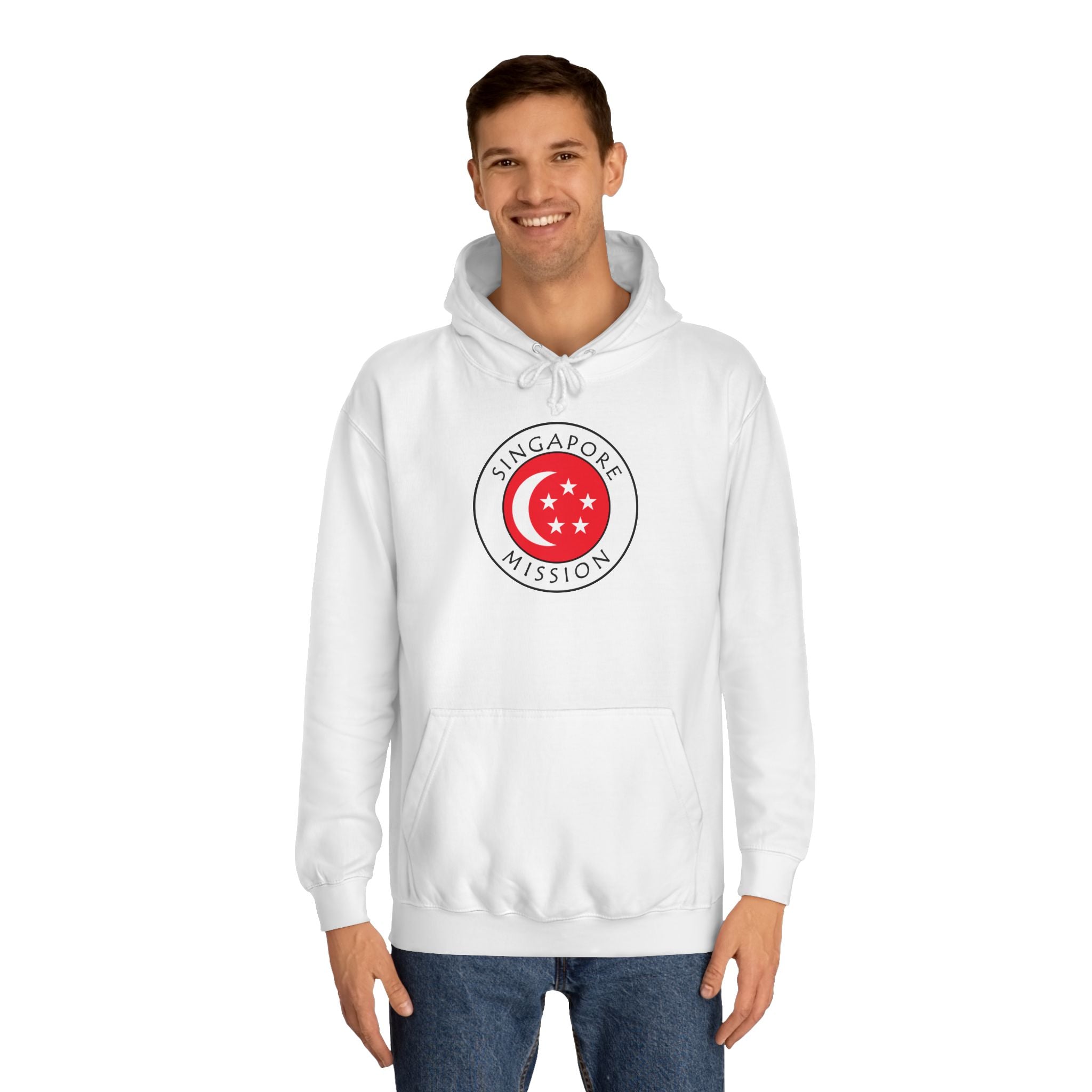 Singapore Mission Flag Logo (White Border) College Hoodie - Mission Wishlist - LDS Missionary Gift Store