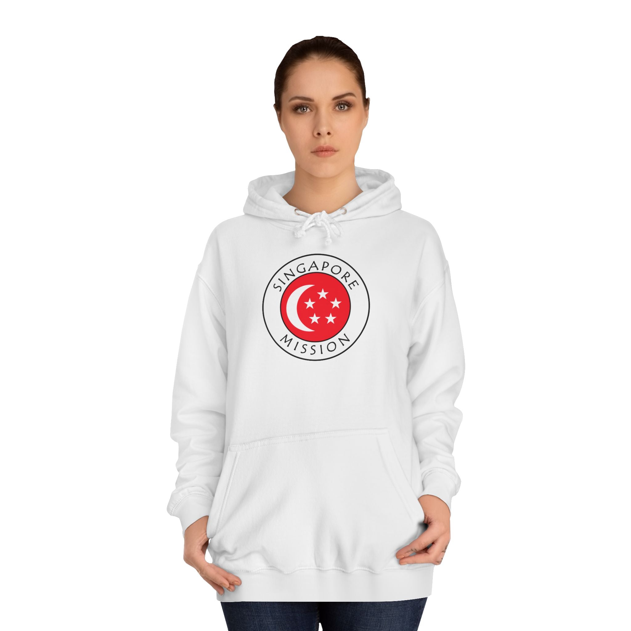 Singapore Mission Flag Logo (White Border) College Hoodie - Mission Wishlist - LDS Missionary Gift Store