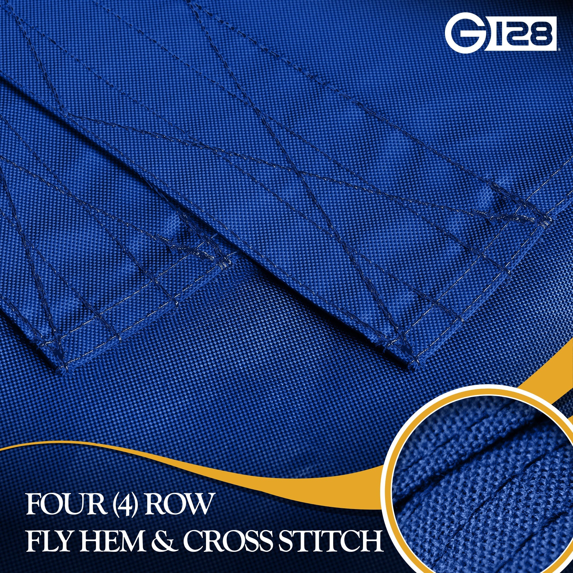 G128 Indiana State Flag | 6x10 Ft | StormFlyer Series Embroidered 220GSM Spun Polyester | Embroidered Design, Indoor/Outdoor, Brass Grommets, Heavy Duty, All Weather