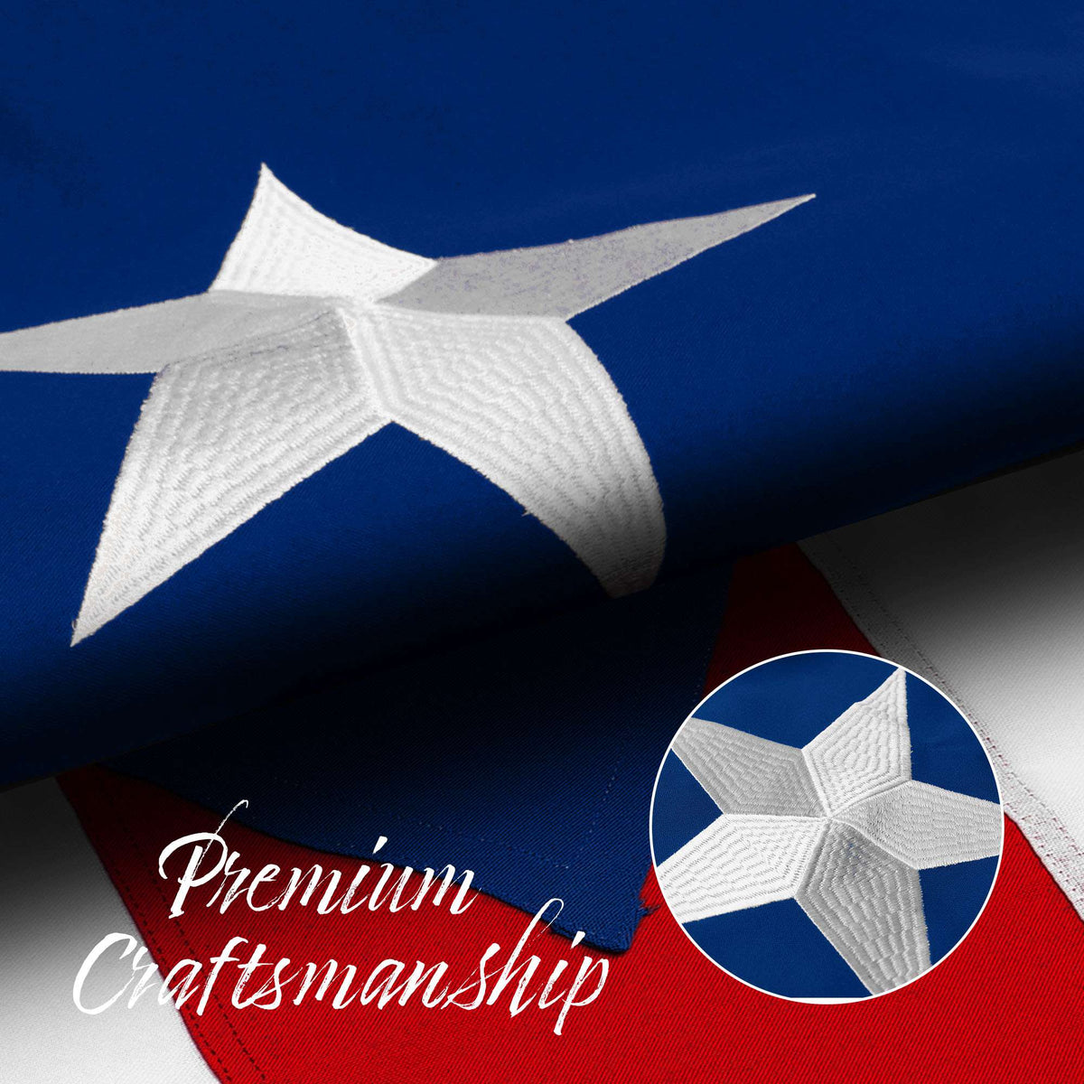 G128 Puerto Rico Puerto Rican Flag | 2.5x4 Ft | StormFlyer Series Embroidered 220GSM Spun Polyester | Embroidered Design, Indoor/Outdoor, Brass Grommets, Heavy Duty, All Weather