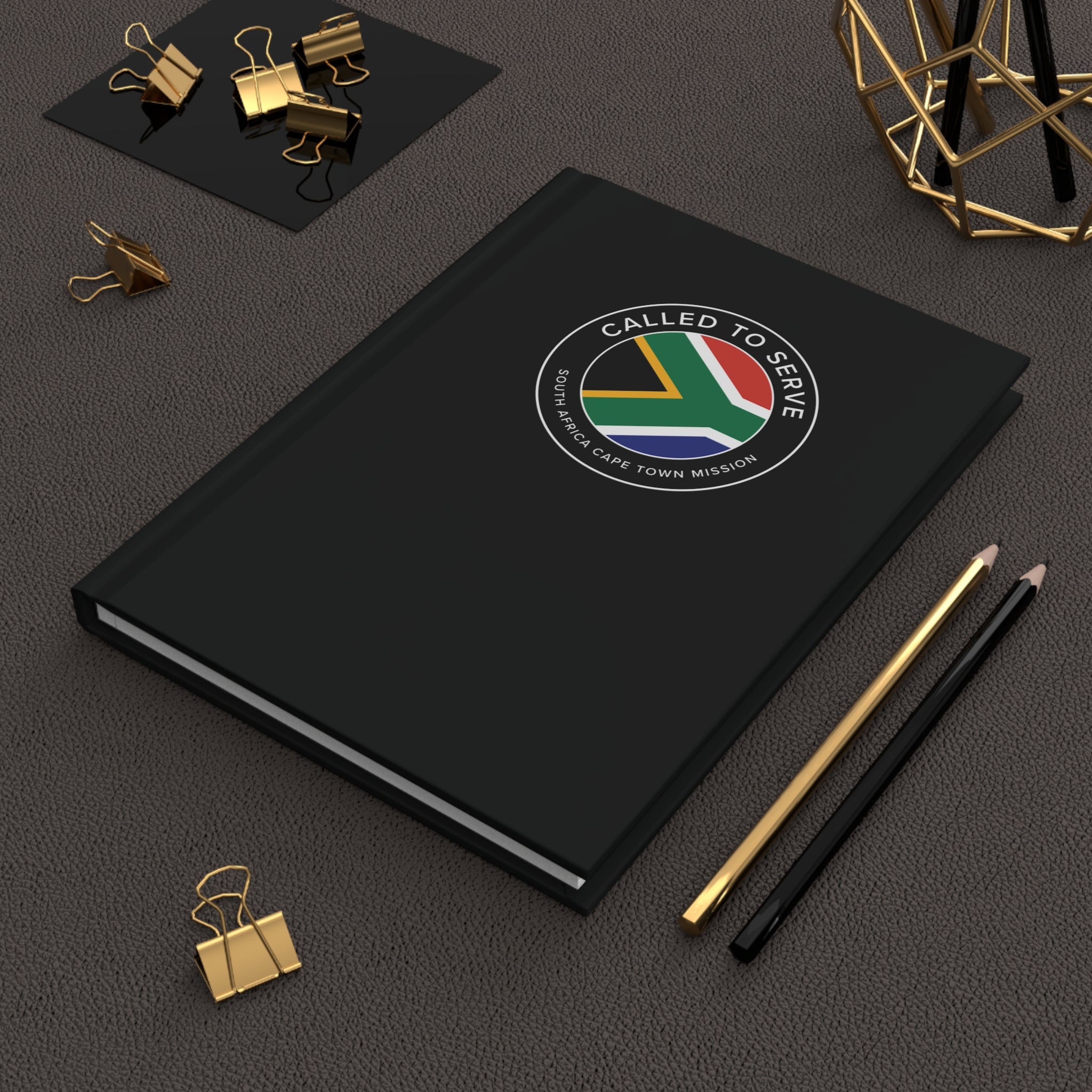 South Africa Cape Town Mission Circle Flag Called to Serve Black Hardcover Journal Matte - Mission Wishlist - LDS Missionary Gift Store
