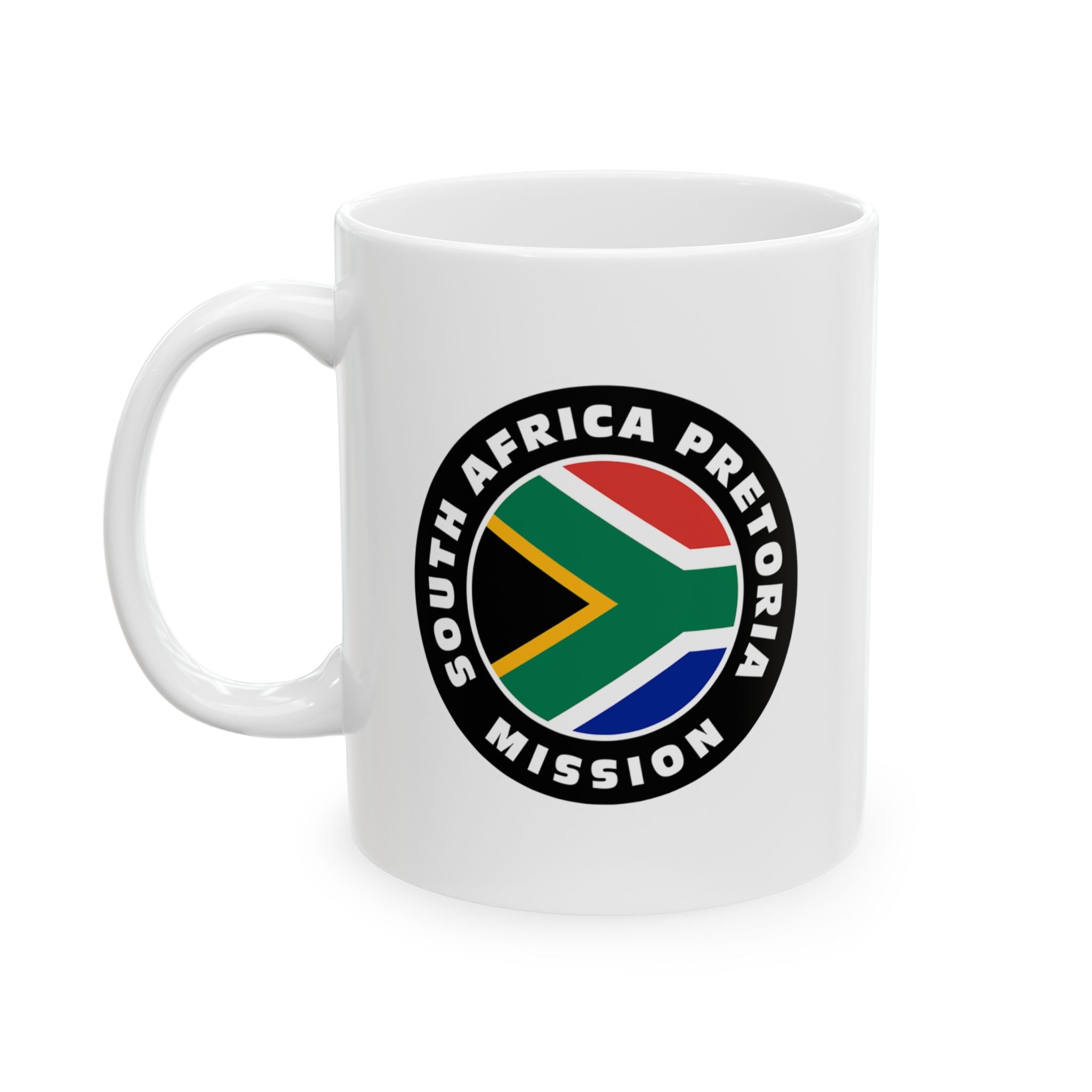 South Africa Durban Mission Circular Flag White Ceramic Mug - Latter-Day Saint LDS Missionary Gift - Book of Mormon