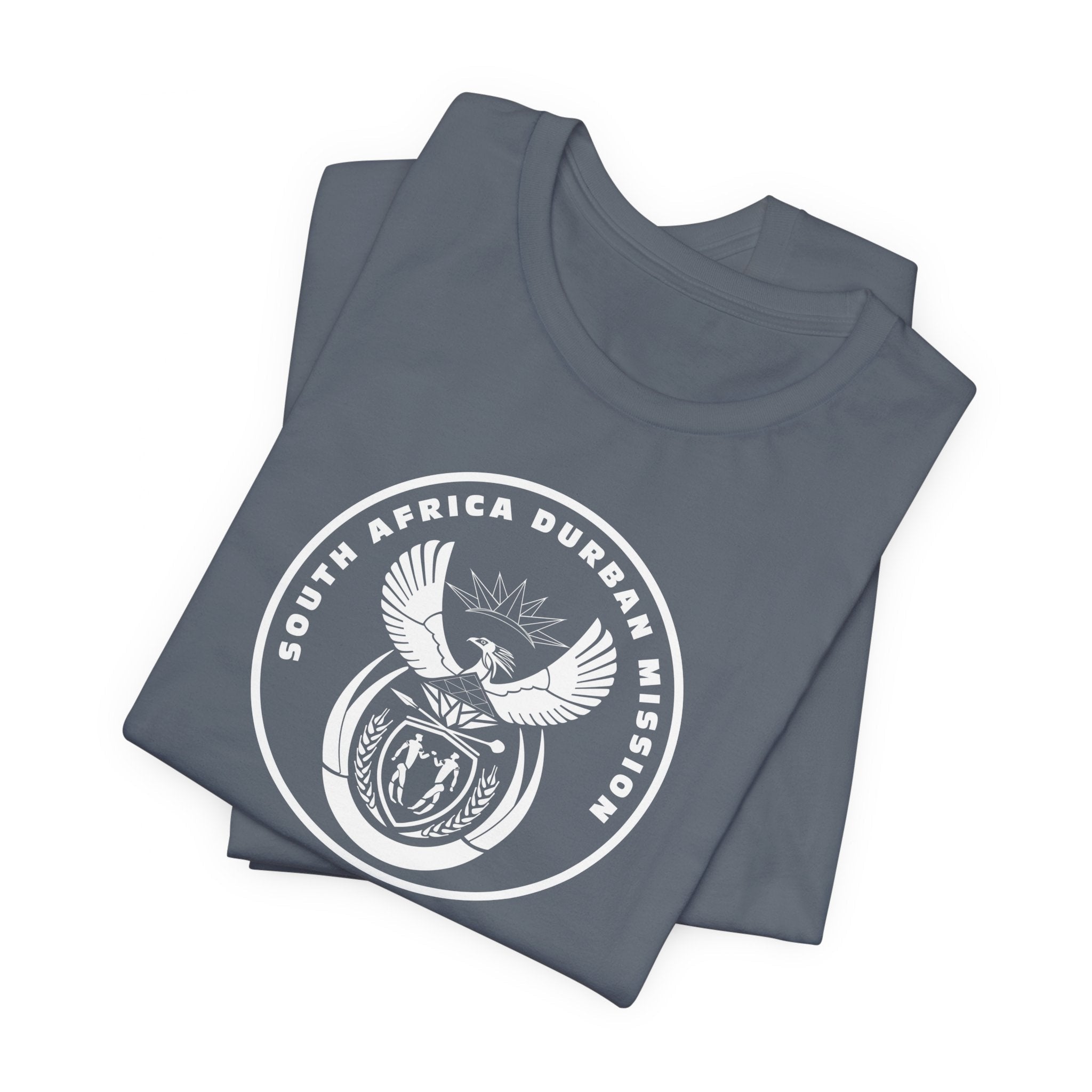 South Africa Durban Mission Circular Monochrome Logo T-Shirt - Latter-Day Saint LDS Missionary Gift - Book of Mormon