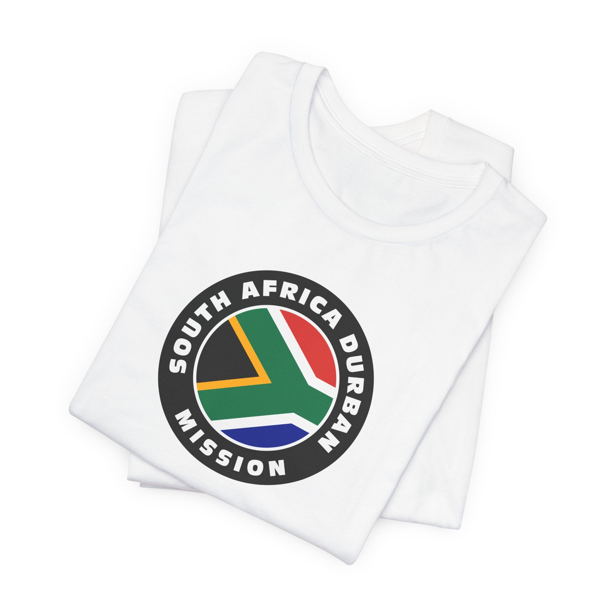 South Africa Durban Mission Flag Logo (Black Border) T-shirt - Mission Wishlist - LDS Missionary Gift Store