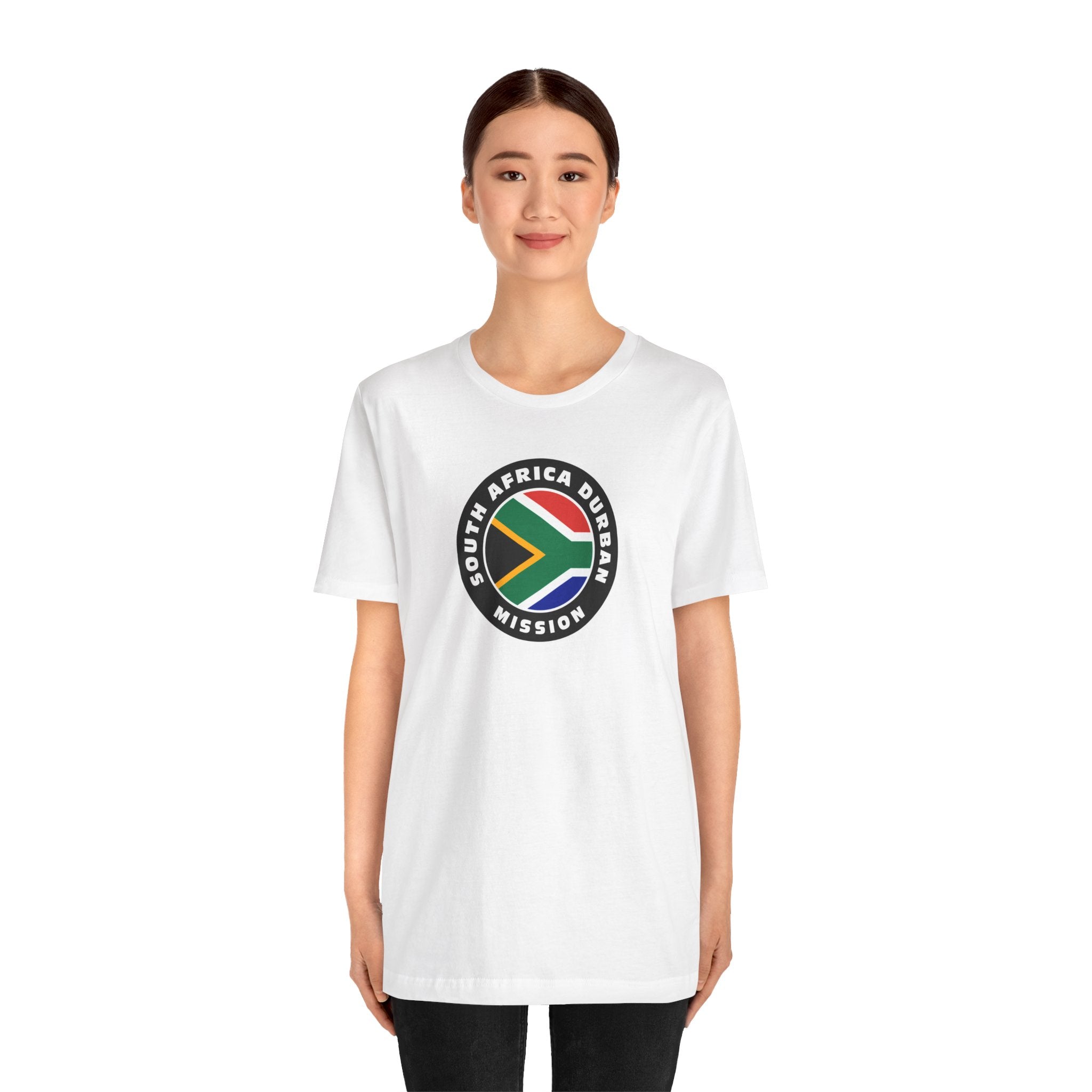 South Africa Durban Mission Flag Logo (Black Border) T-shirt - Mission Wishlist - LDS Missionary Gift Store