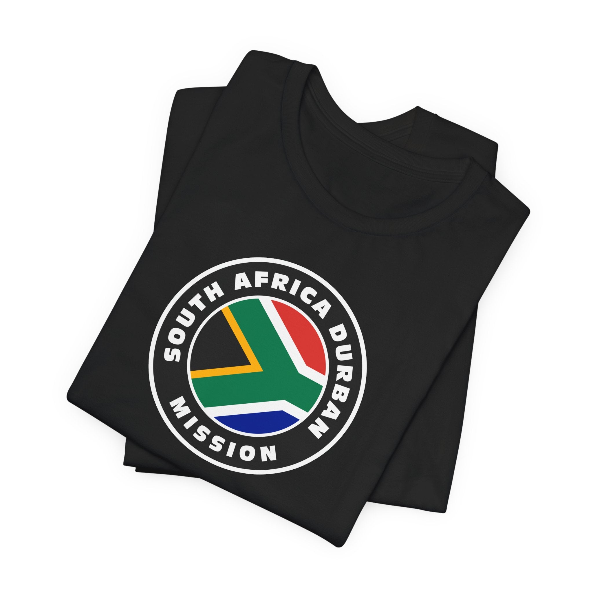 South Africa Durban Mission Flag Logo (Black Border) T-shirt - Mission Wishlist - LDS Missionary Gift Store