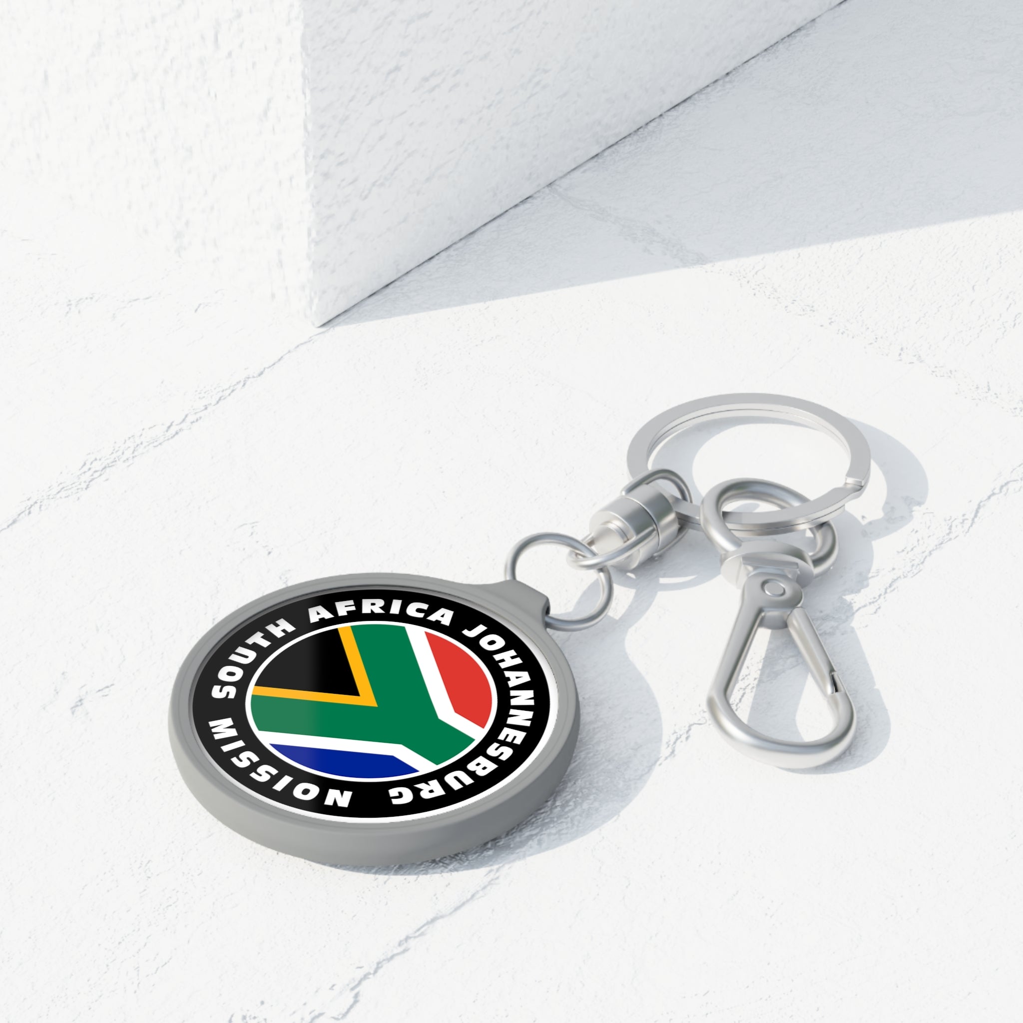 South Africa Johannesburg Mission Circle Flag Key Tag - Latter-Day Saint LDS Missionary Gift - Book of Mormon