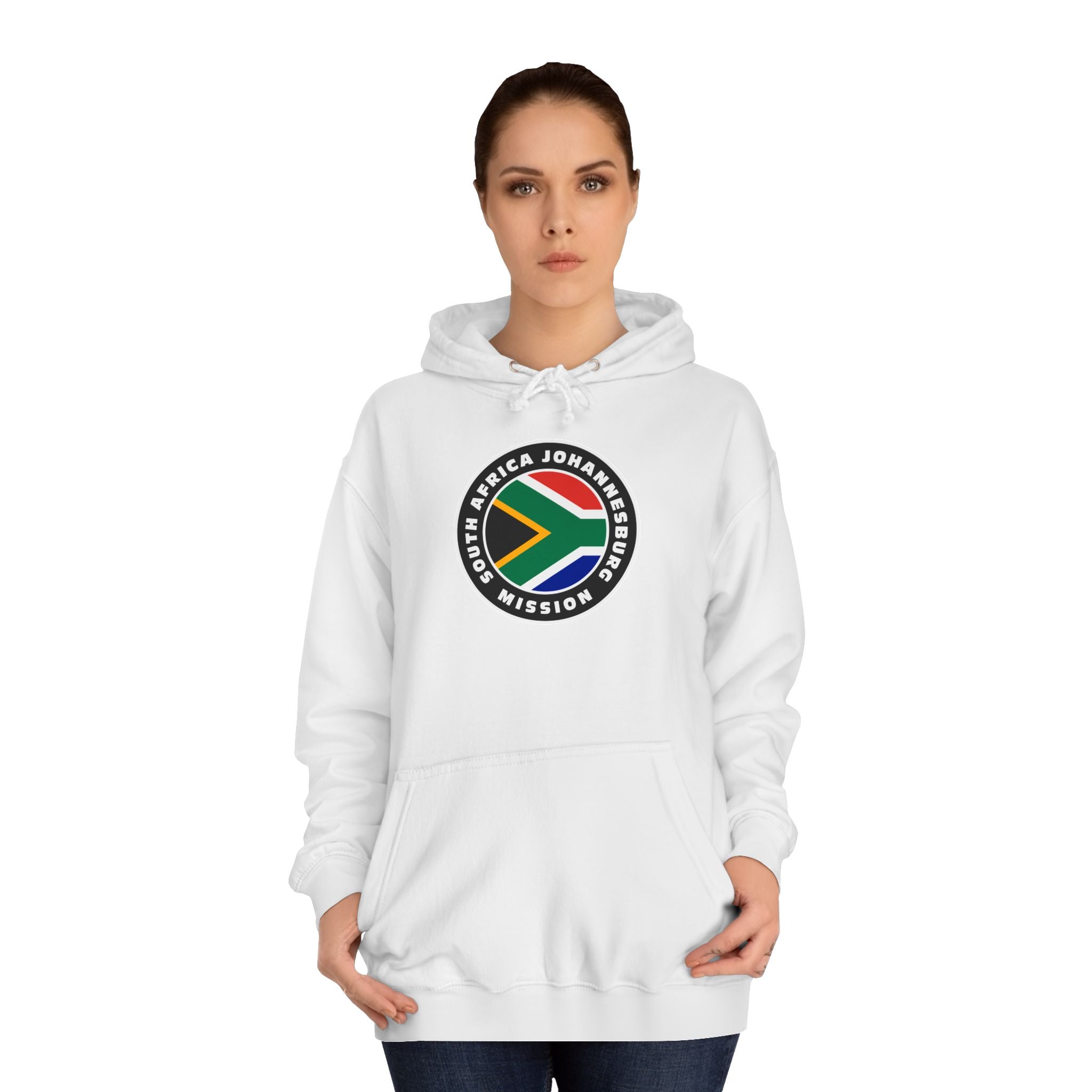 South Africa Johannesburg Mission Flag Logo (Black Border) College Hoodie - Mission Wishlist - LDS Missionary Gift Store