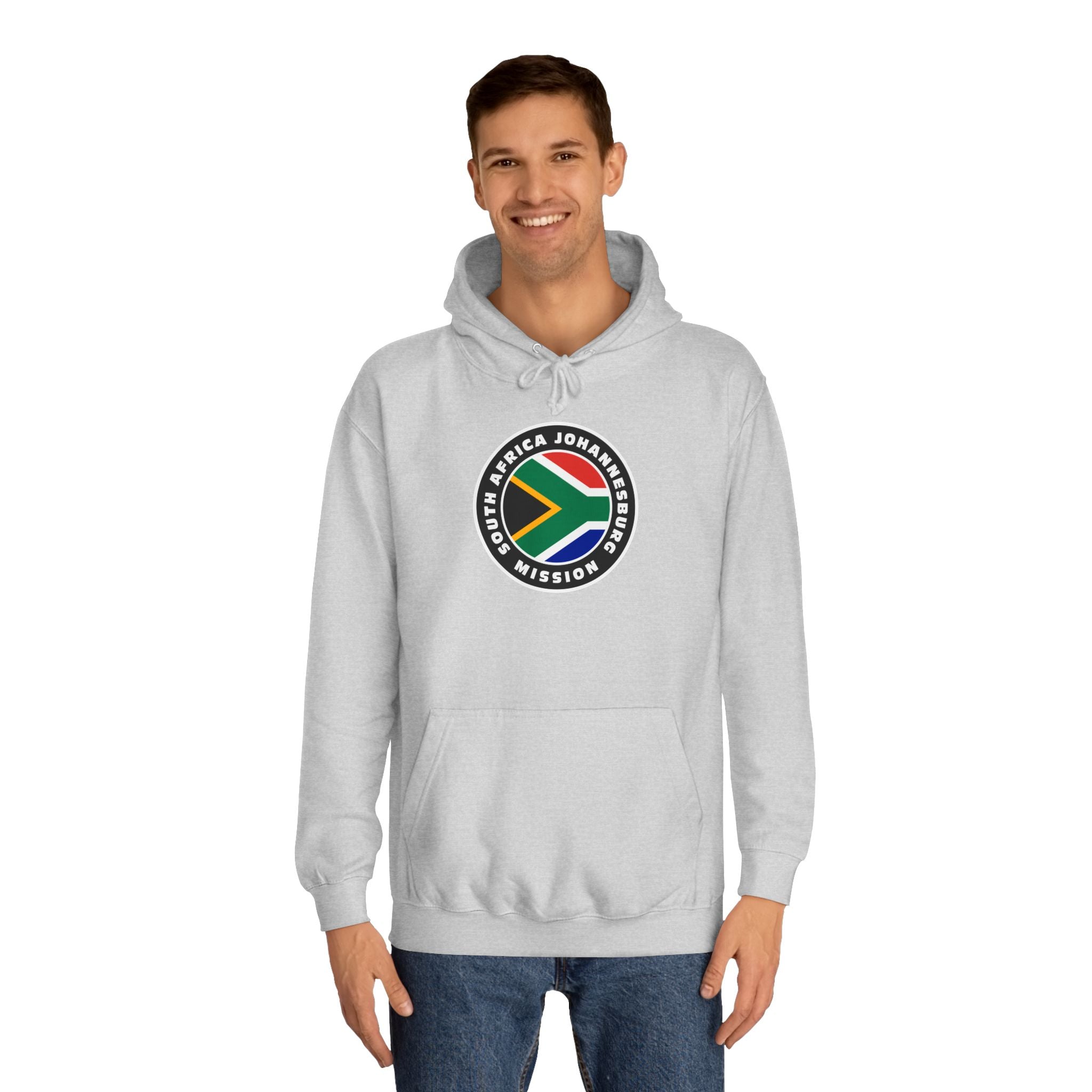 South Africa Johannesburg Mission Flag Logo (Black Border) College Hoodie - Mission Wishlist - LDS Missionary Gift Store